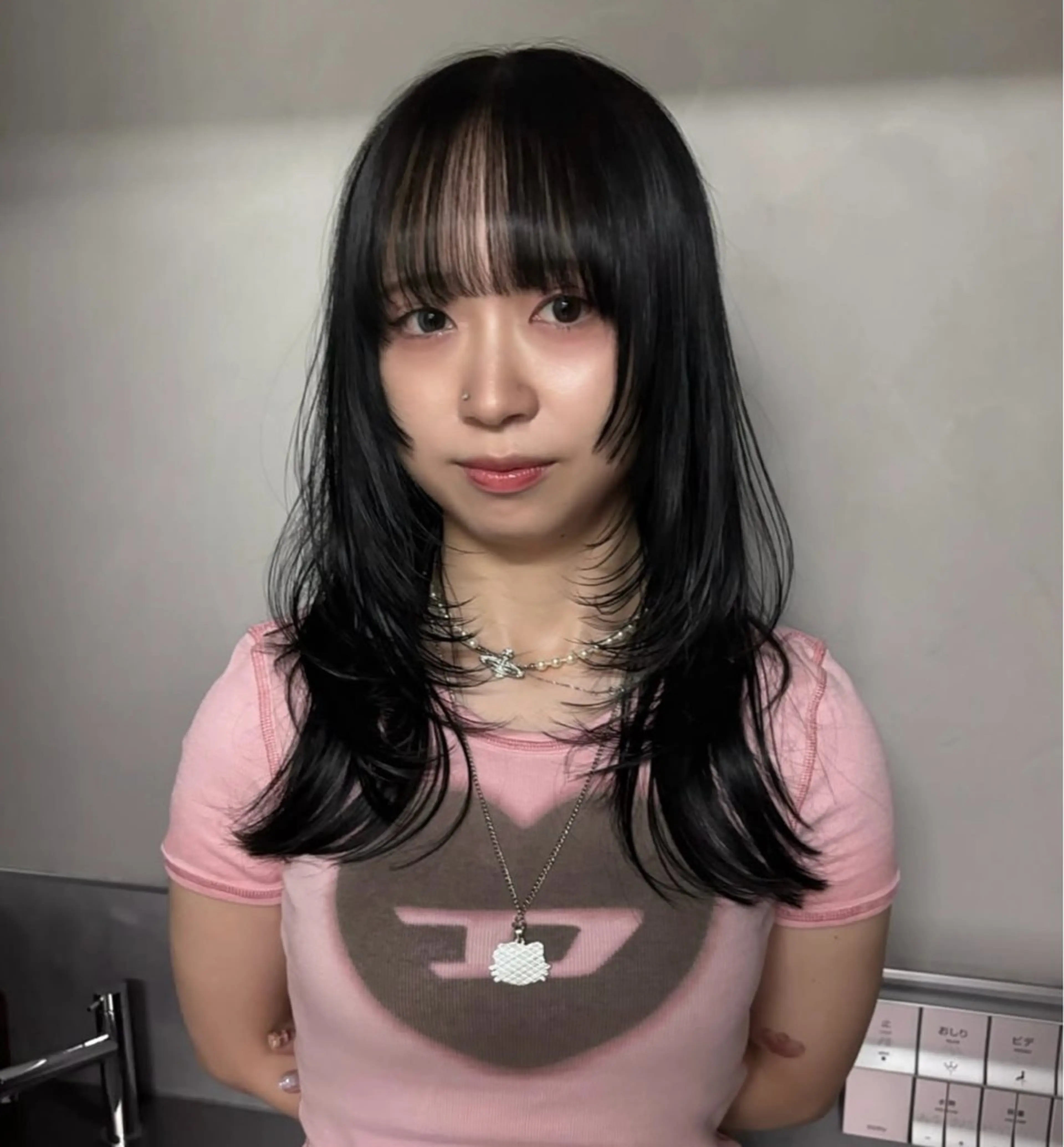 セミロング カット ヘアカラー ヘッドスパ いあと/髪質改善 /レイヤー/韓国風のヘアスタイル