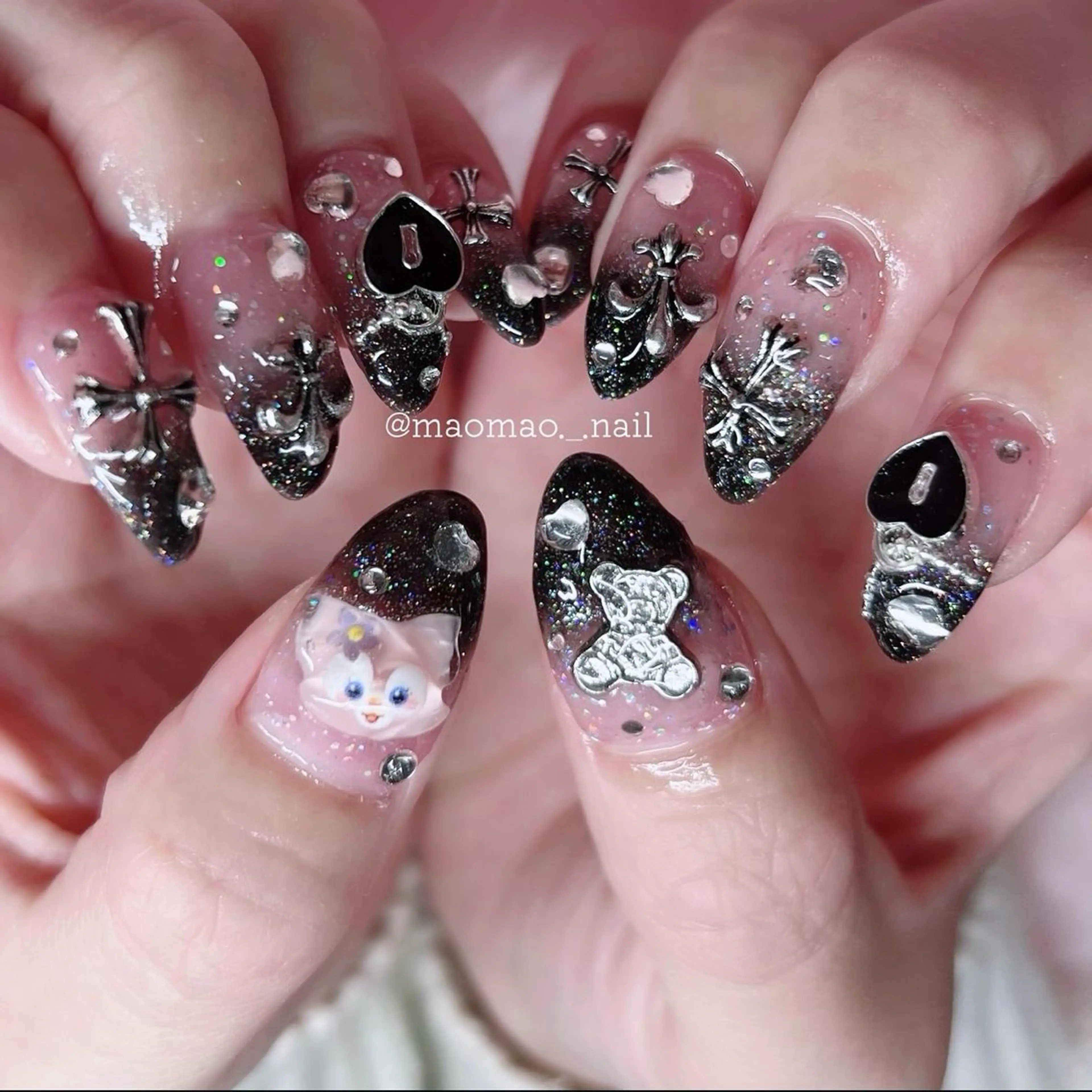 ネイル pomy nail 渋谷店所属・🎀mao・スカルプ 姫系デザイン🪽のネイルデザイン