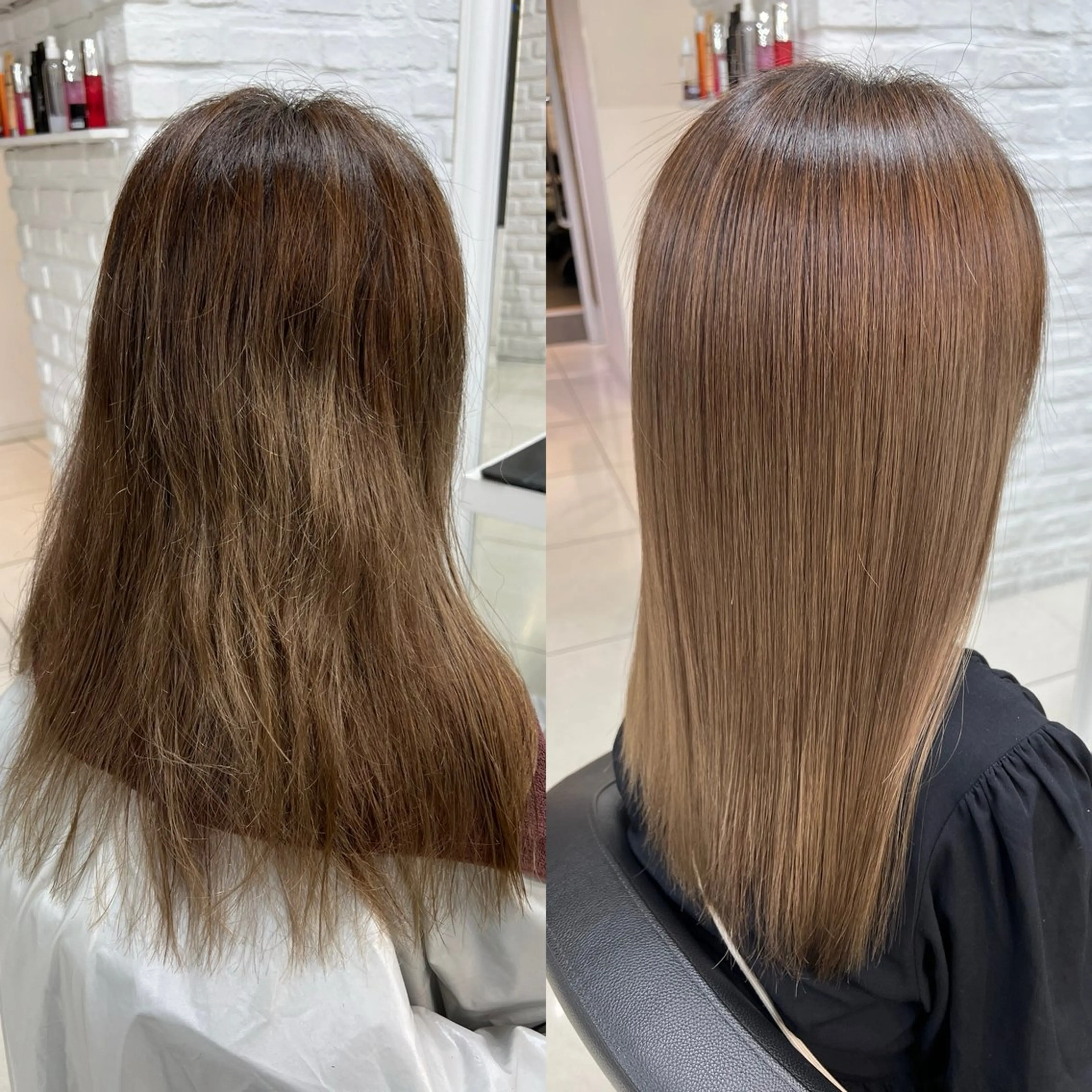 セミロング 縮毛矯正 トリートメント 染野 匠のヘアスタイル