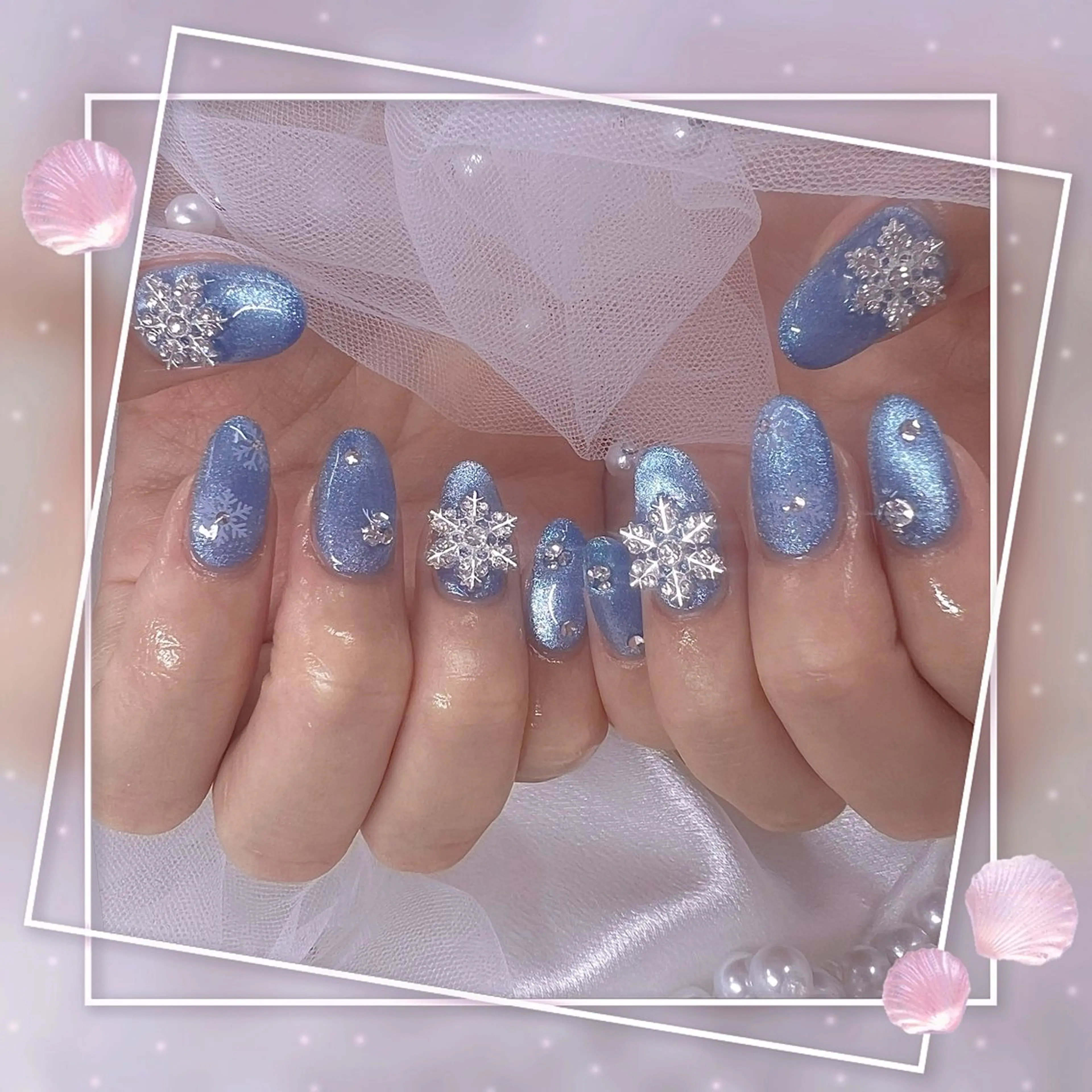 ネイル チークネイル ガーリー グラデーション マグネットネイル ピンク ハンドネイル Chill Nailsalonのネイルデザイン
