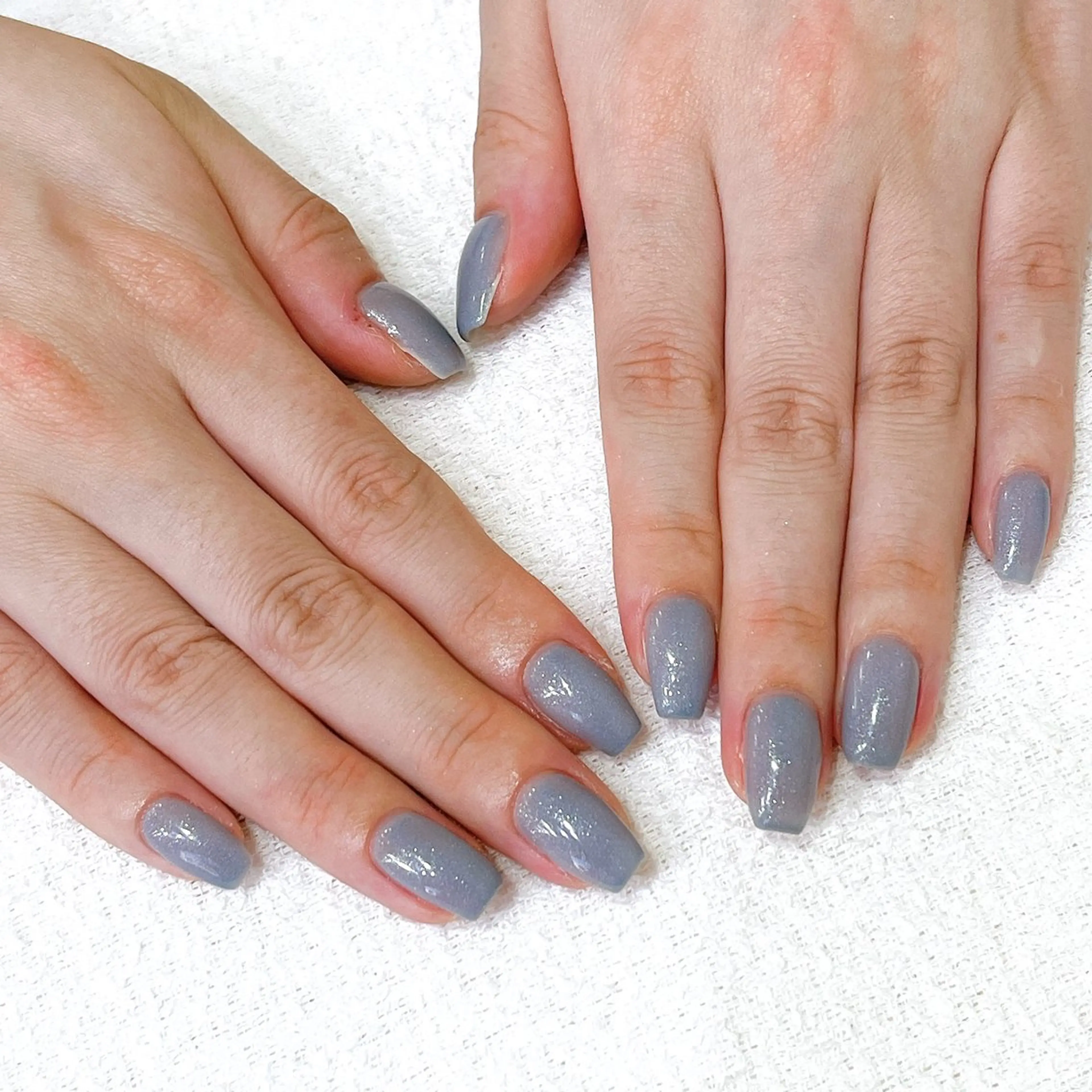 ネイル ブルー ラメ(グリッター) ワンカラーネイル Ellenail名古屋所属・伊藤 愛のネイルデザイン