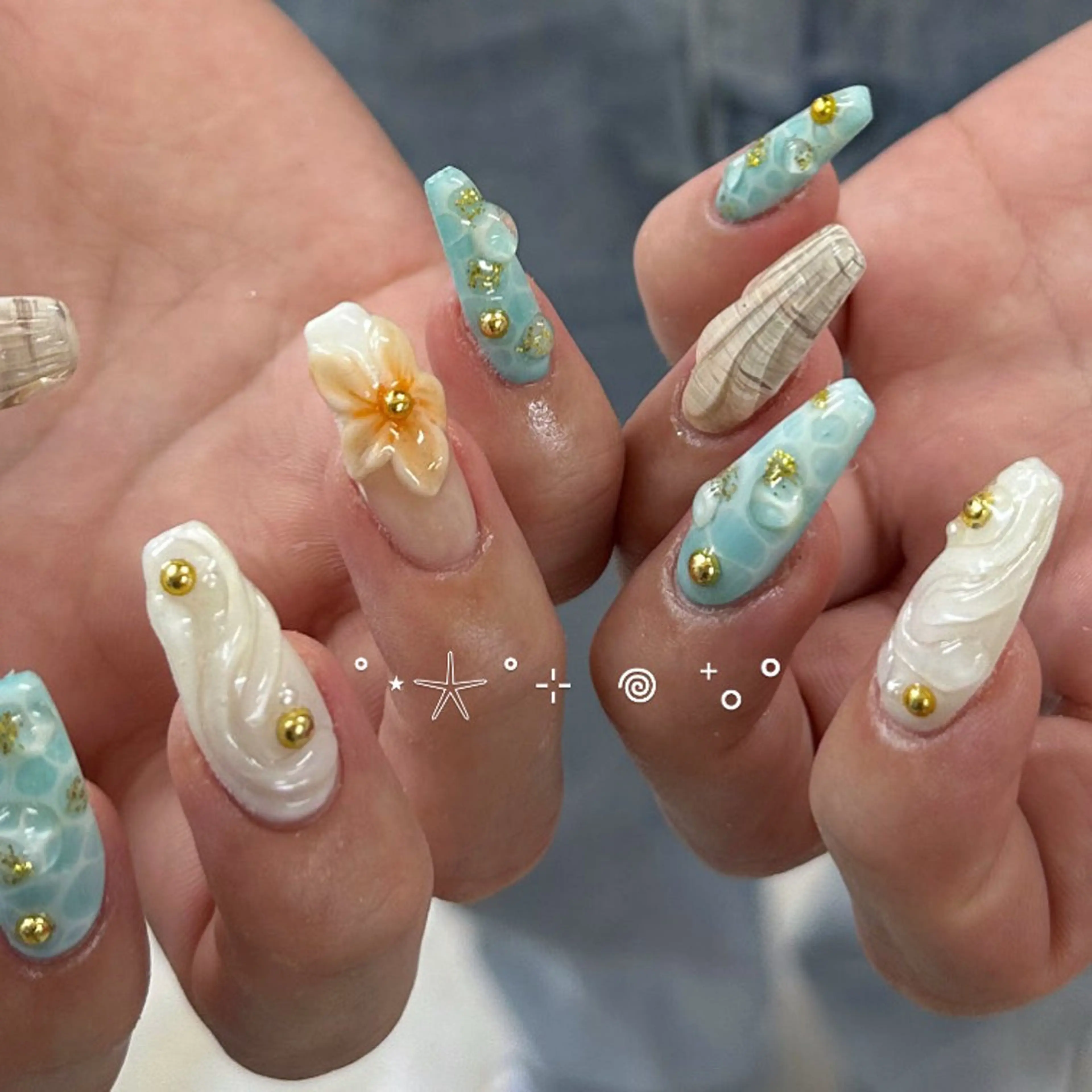 8月限定🩵90min アートし放題【持ち込み・おまかせ・パーツ付】の写真