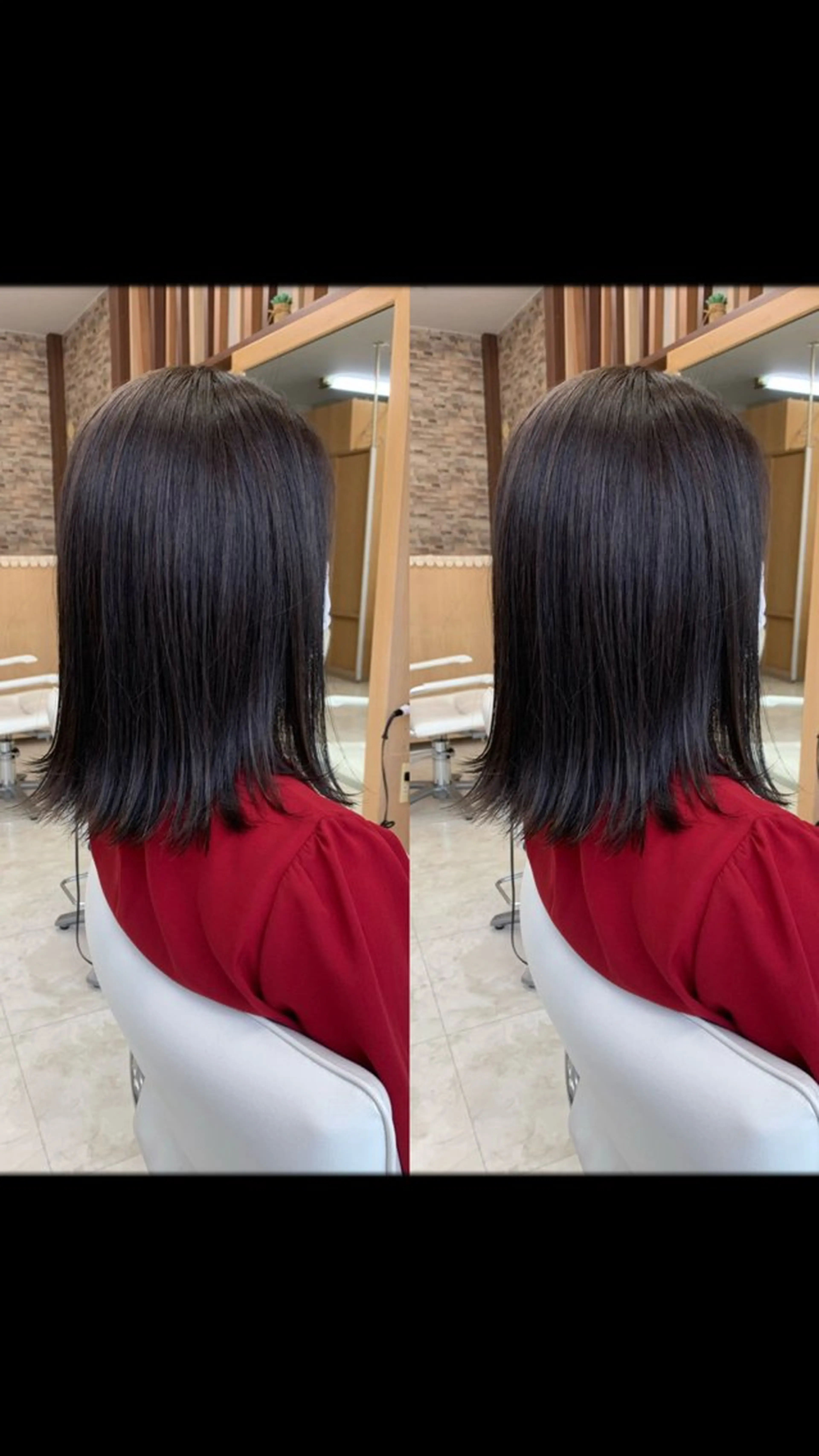 ミディアム ヘアカラー 裾分 華子のヘアスタイル