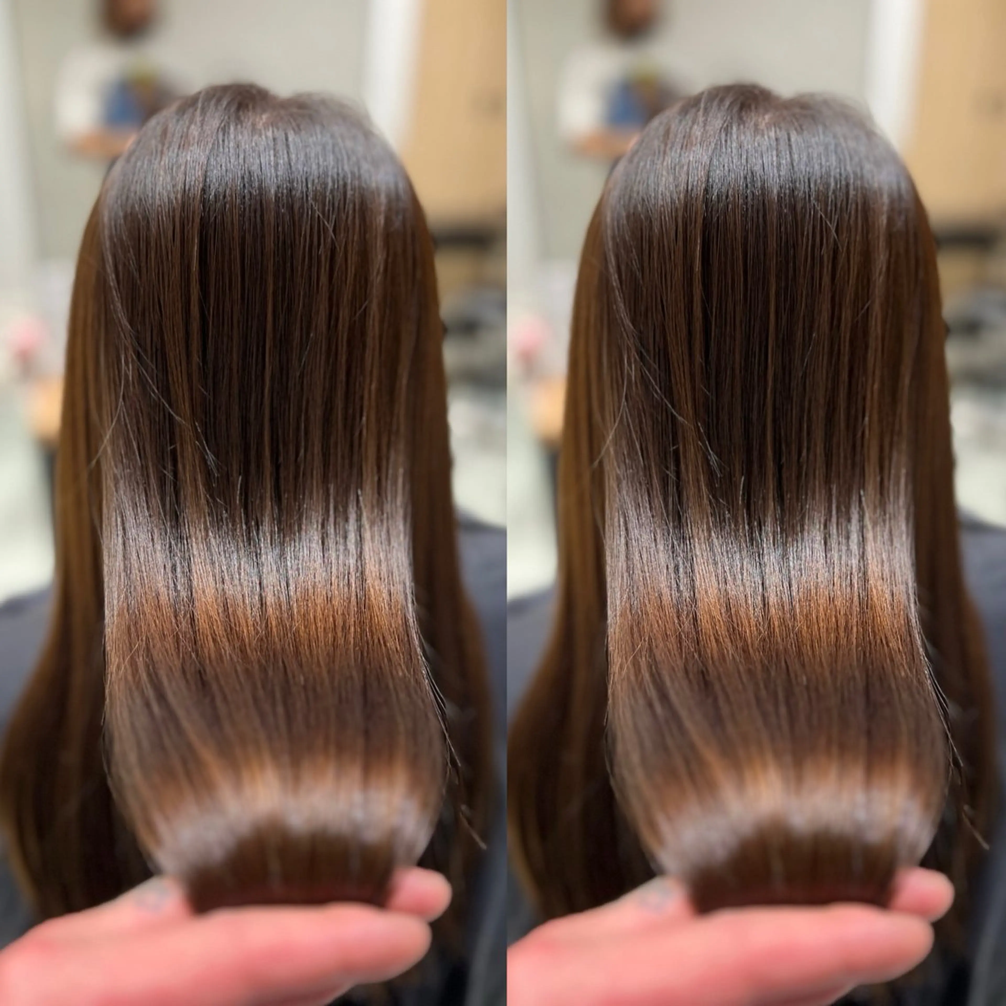 ロング 縮毛矯正 Aile所属・酸性ストレート／カラ ー/山下高明のヘアスタイル