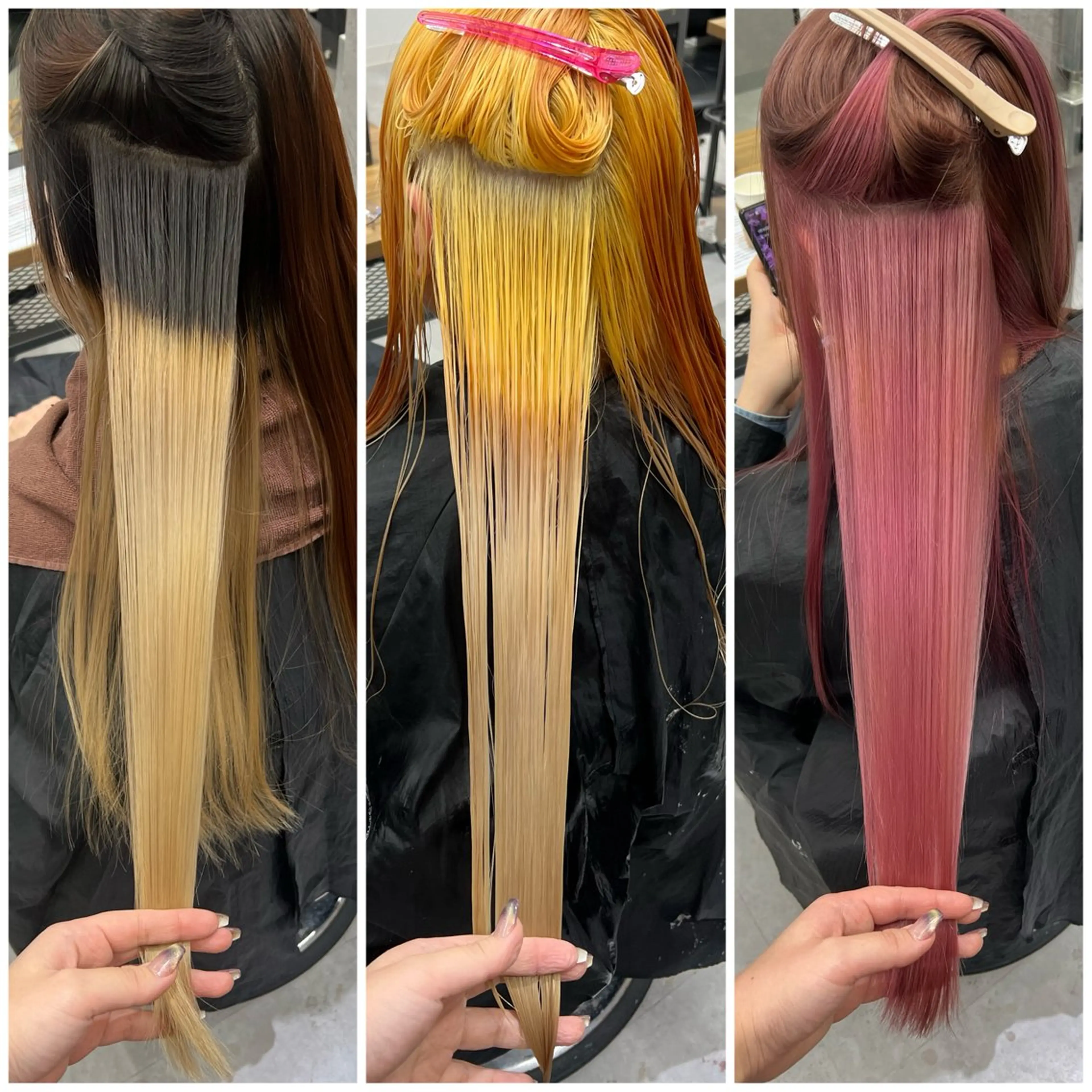 ロング カラー ベージュカラー ブリーチ ブラウンカラー 透明感カラー デザインカラー カットモデル募集 八王子/kyocoのヘアスタイル