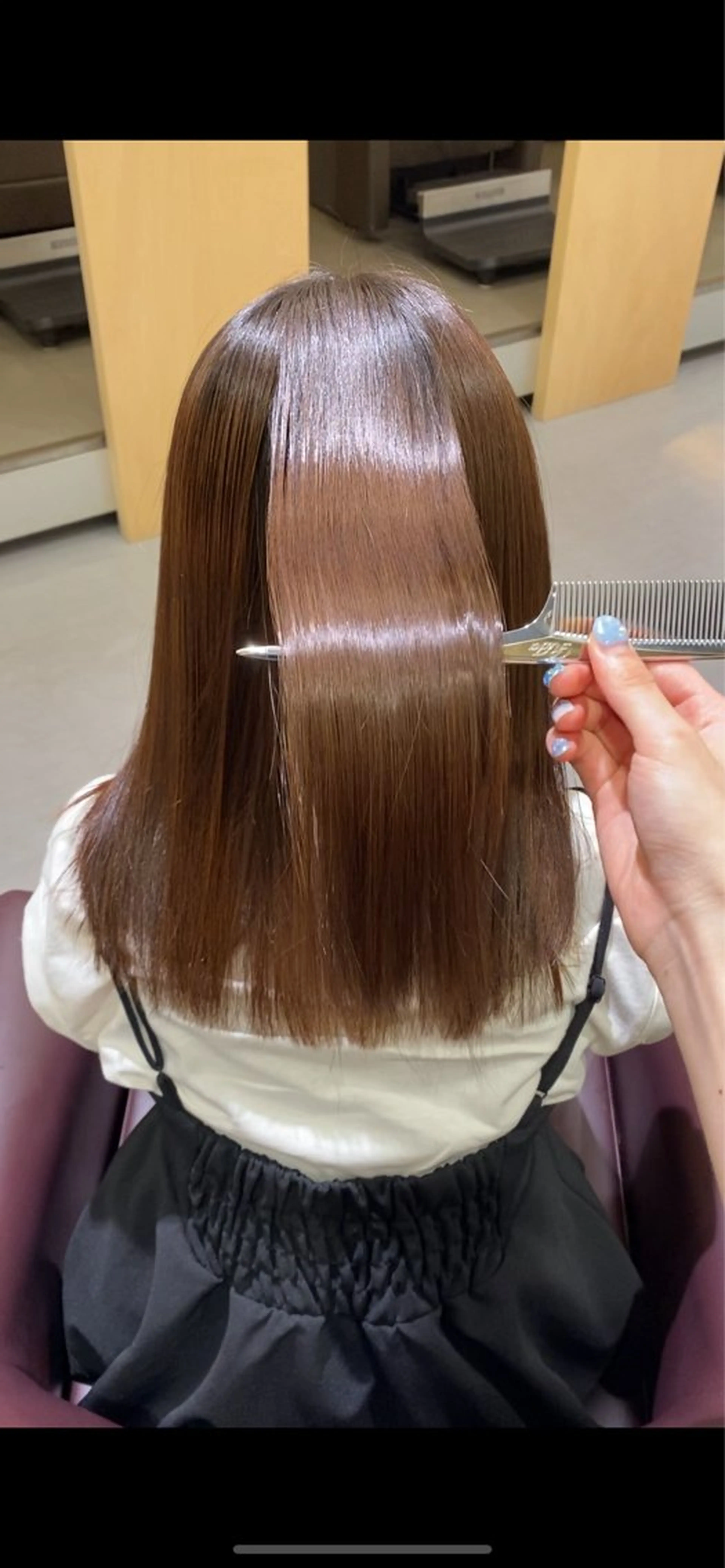セミロング カット トリートメント ️🫧透明感カラー& 髪質改善🎀いさきのヘアスタイル