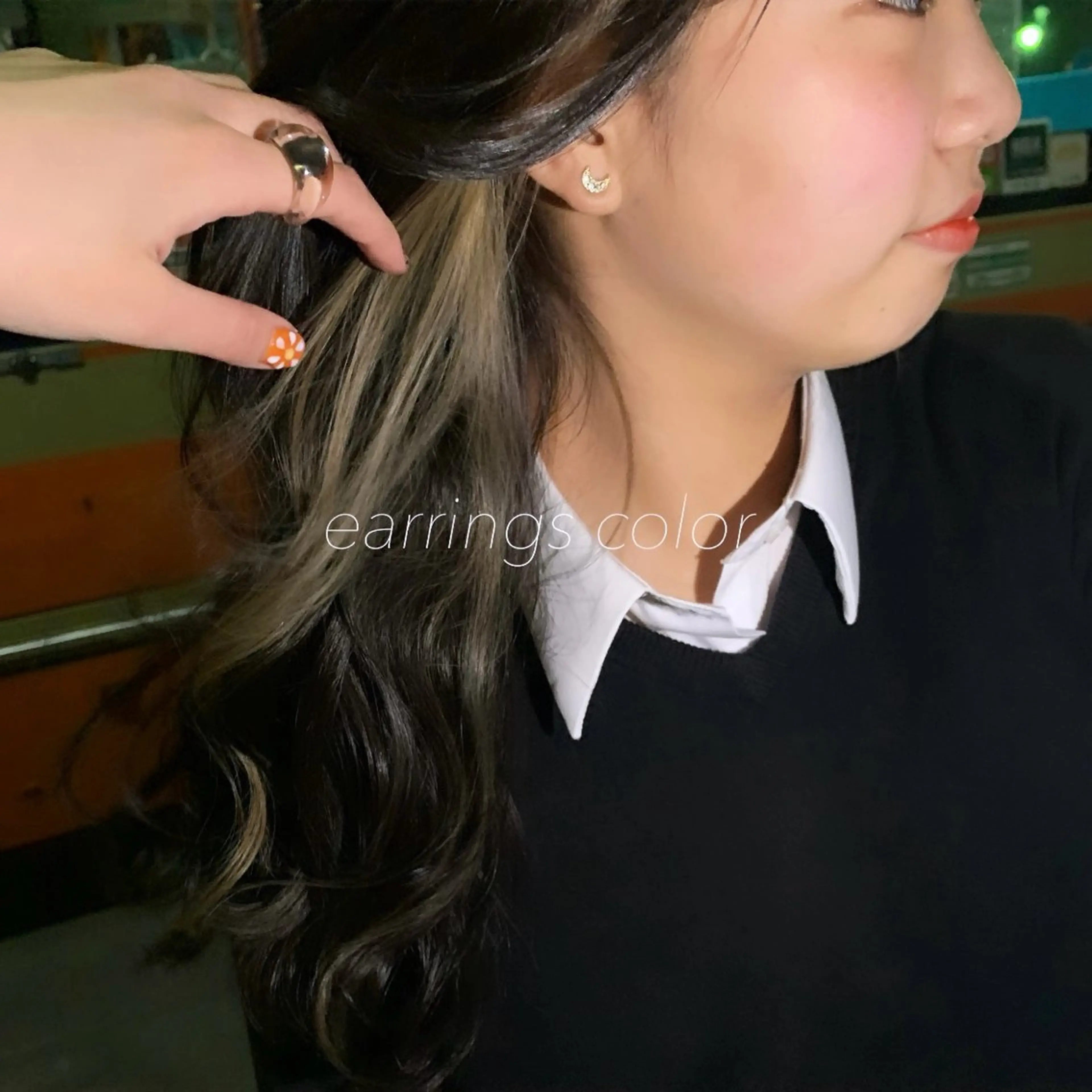 ロング カラー イヤリングカラー インナーカラー GO TODAY 原宿本店所属・似合わせカット得意 💛RENA💛のヘアスタイル