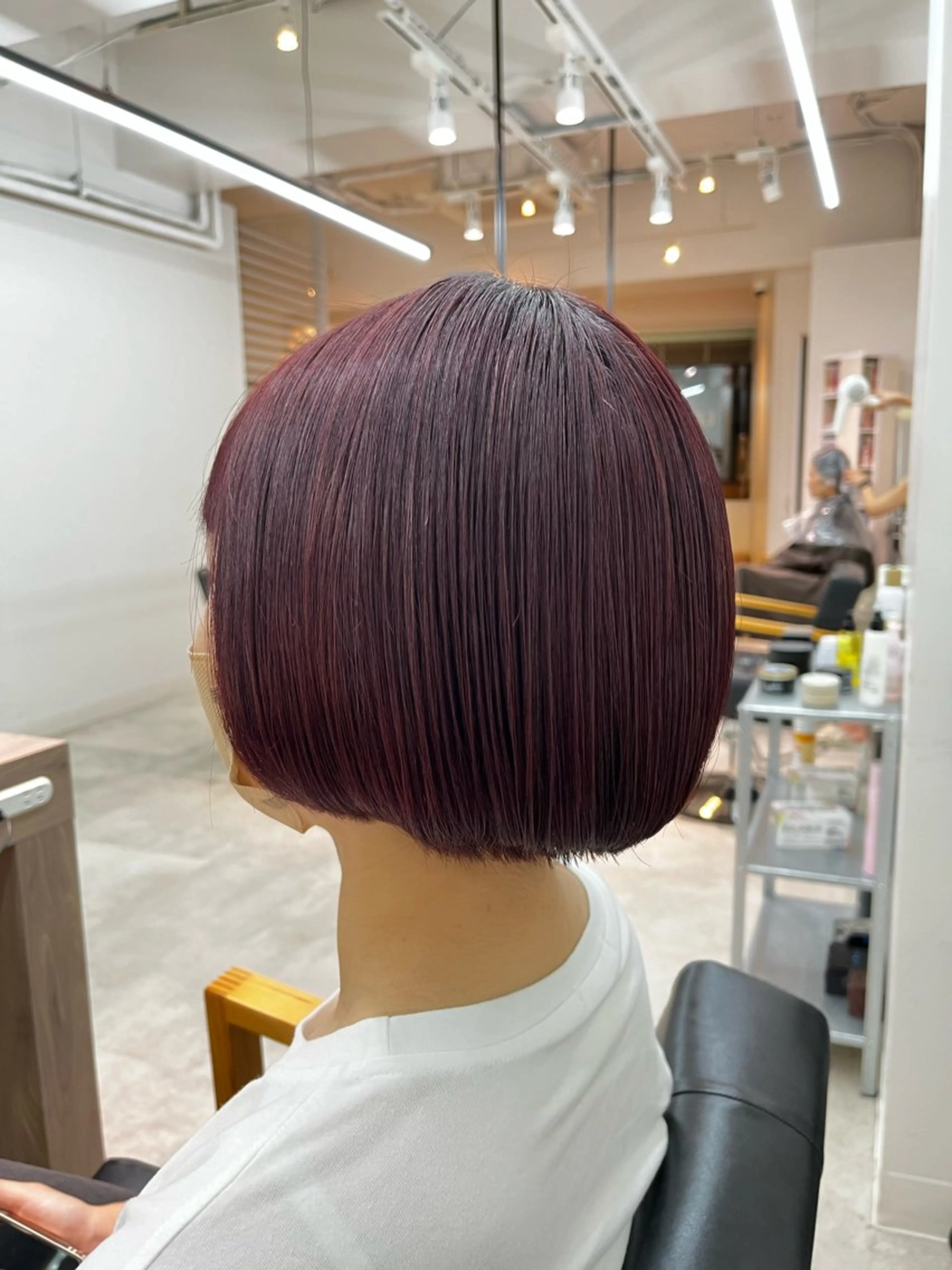 ミディアム カラー カシス ピンクカラー ﾚｲﾔｰ/ﾊｲﾄｰﾝ ೀユイ🌙のヘアスタイル