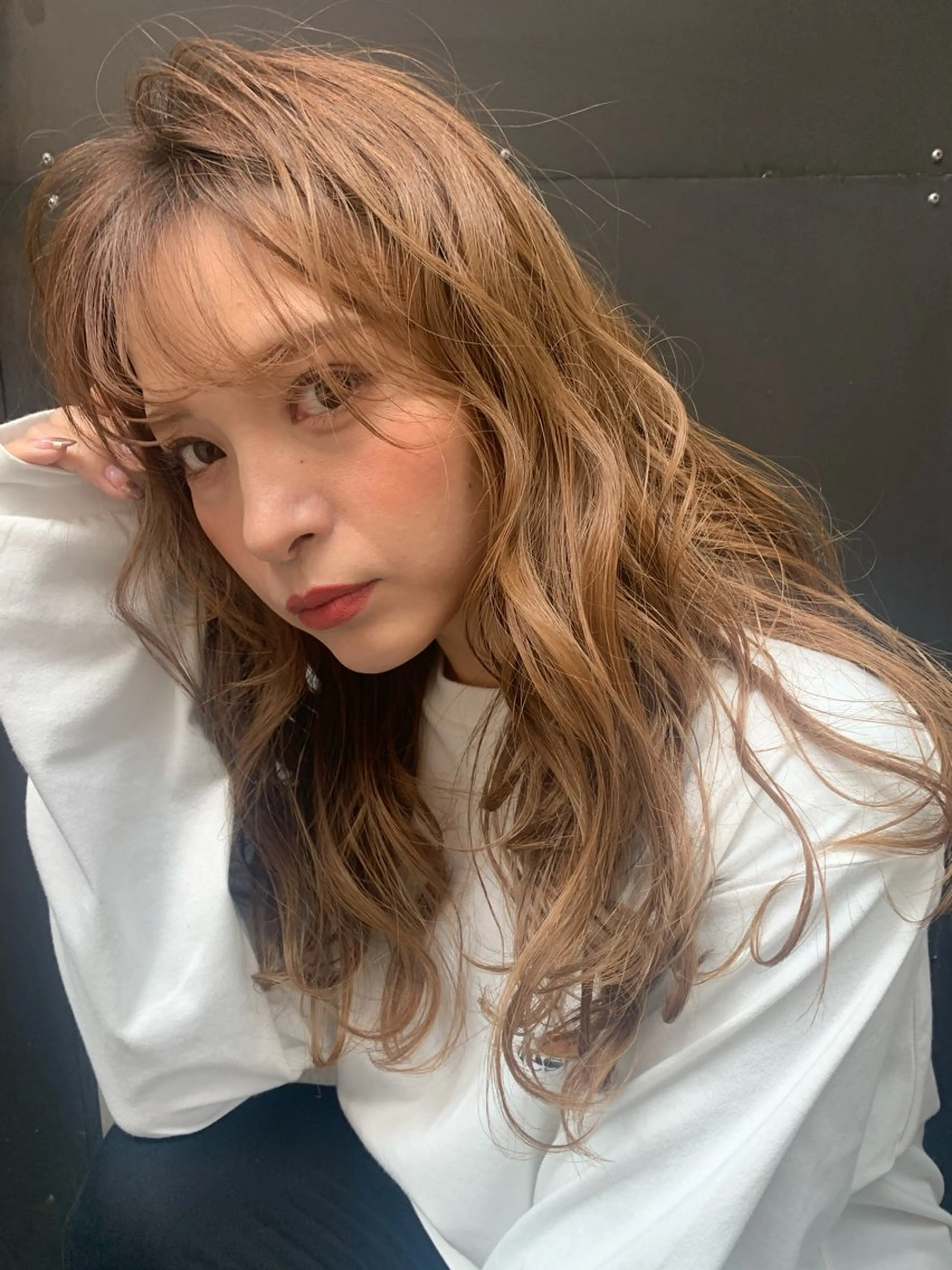 ロング カット パーマ 稲富 貴久のヘアスタイル