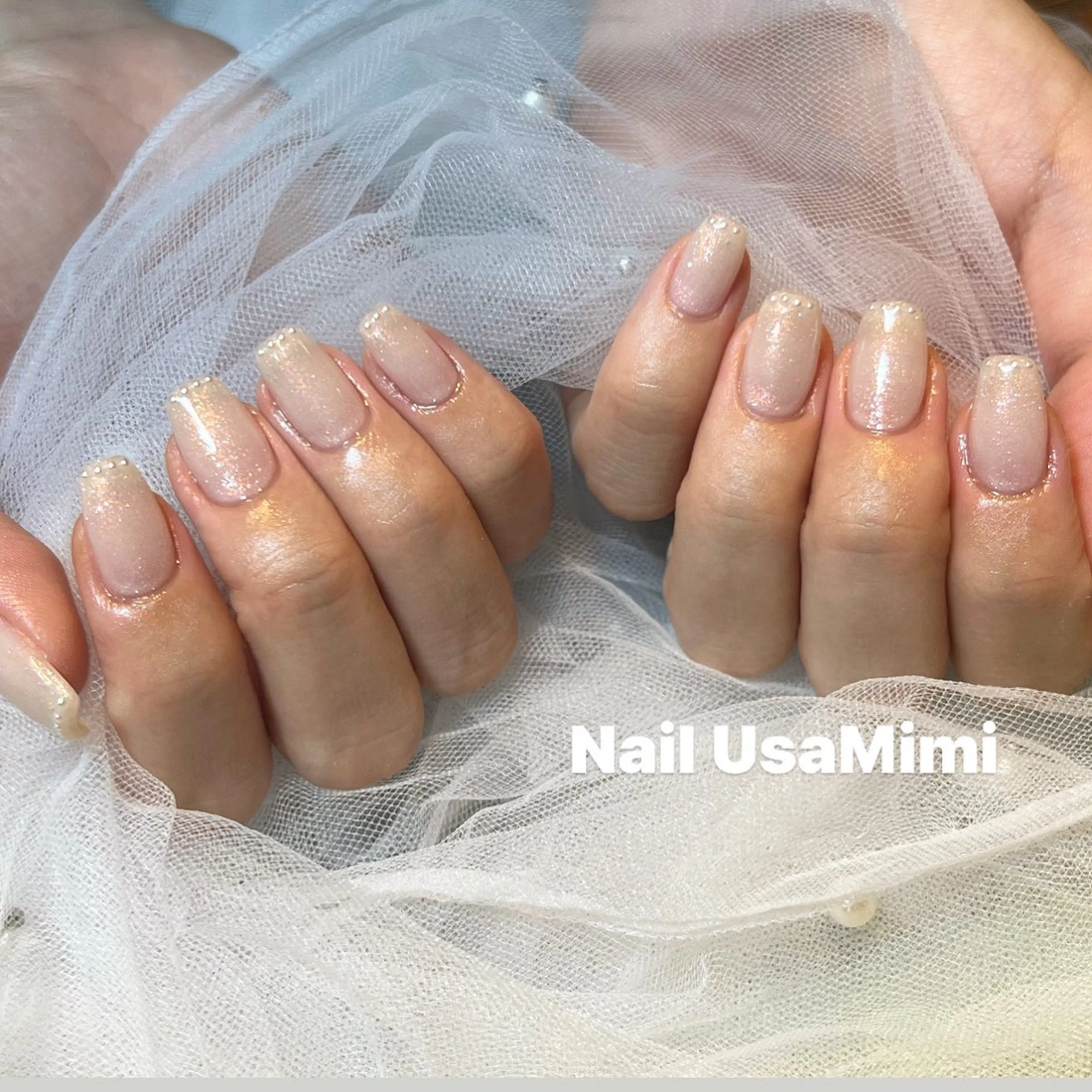 ネイル アートネイル オーロラネイル チークネイル フレンチネイル ジェルネイル 本町NailUsa Mimi RIKOのネイルデザイン