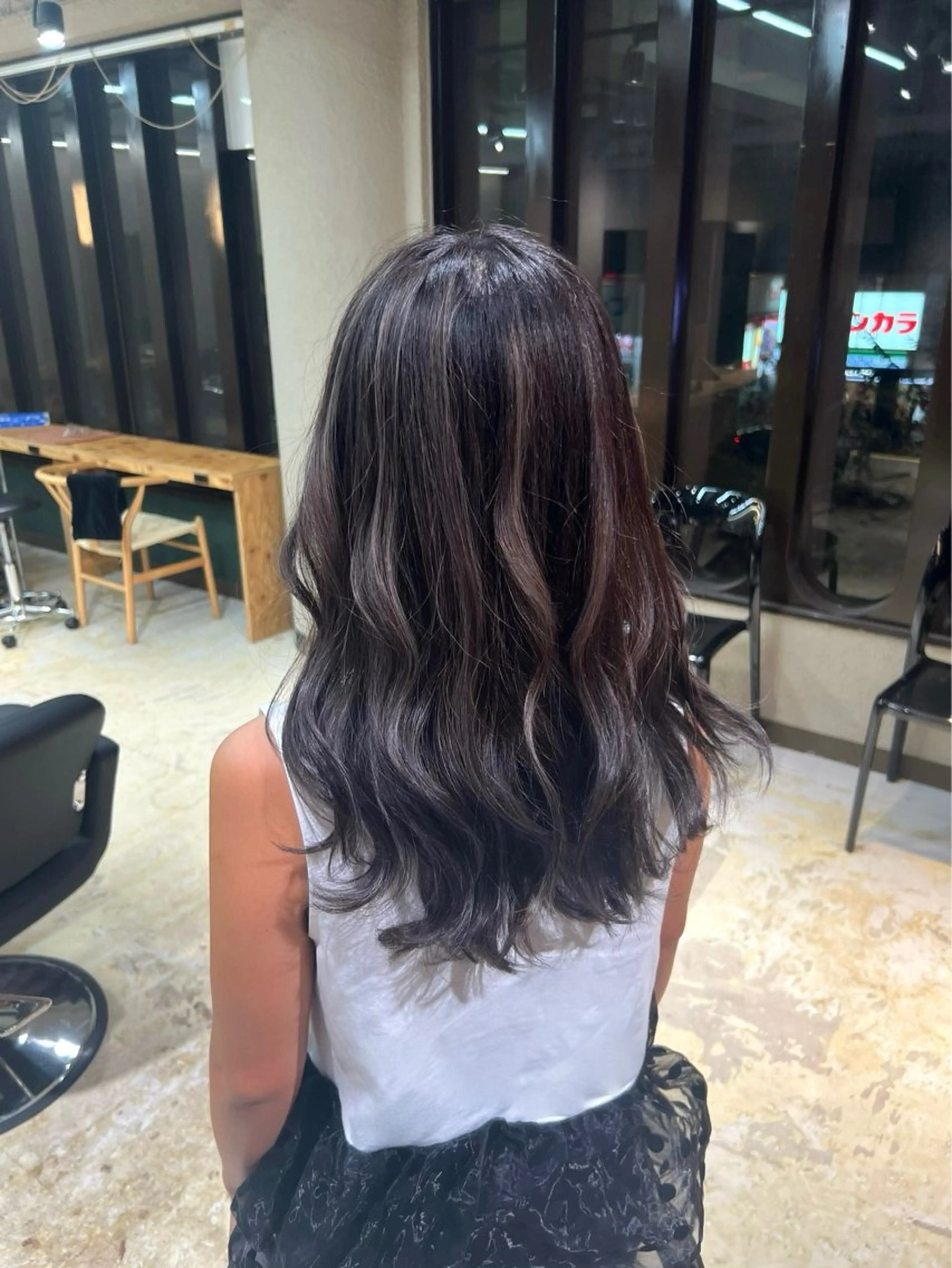 セミロング カラー 💖難波レイヤー カット💖ツバサのヘアスタイル