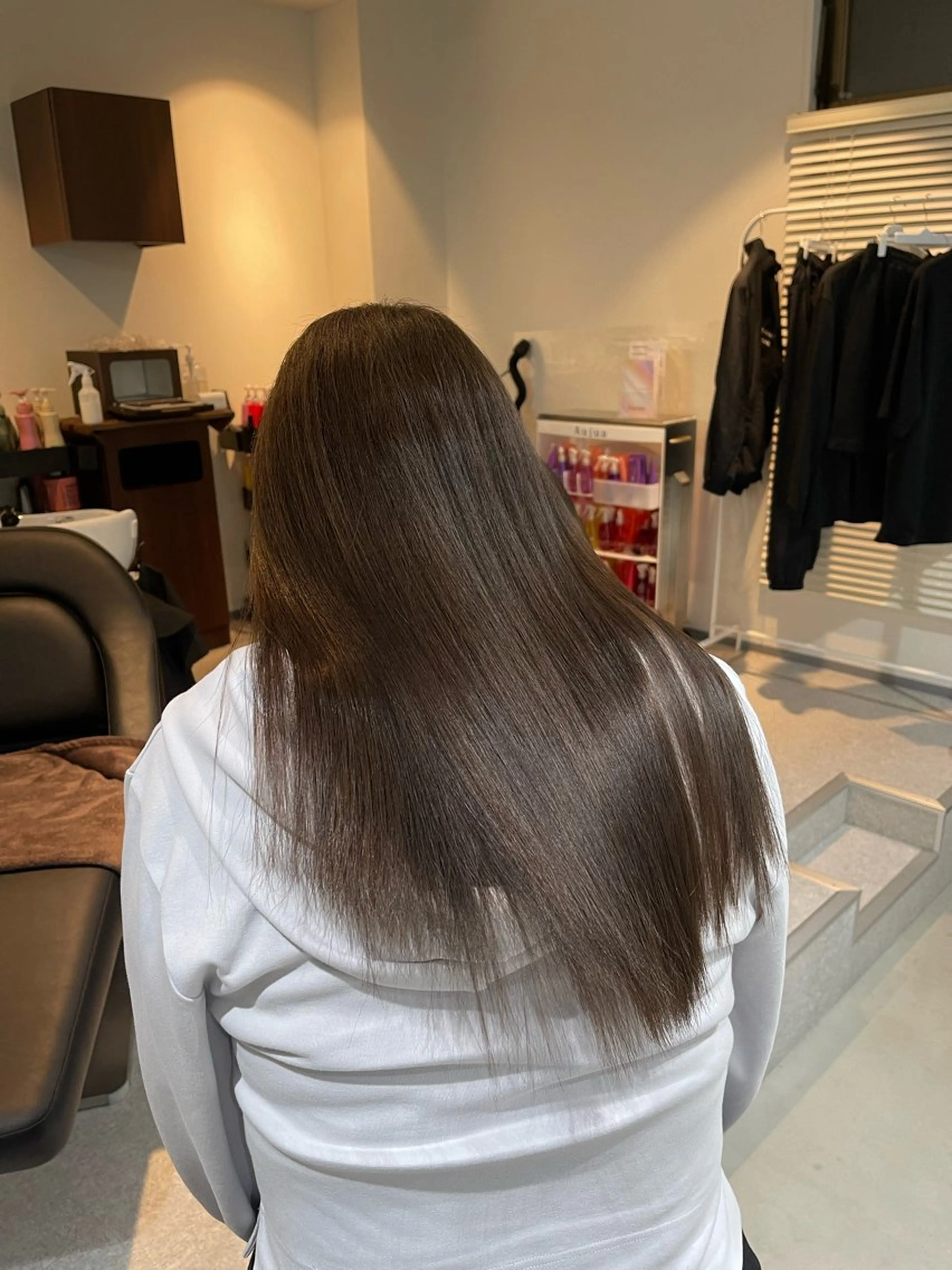 セミロング カラー ブリーチ 透明感カラー グレージュ ブリーチなしカラー ヘアカラー レイヤー/ボブ /河内温太のヘアスタイル