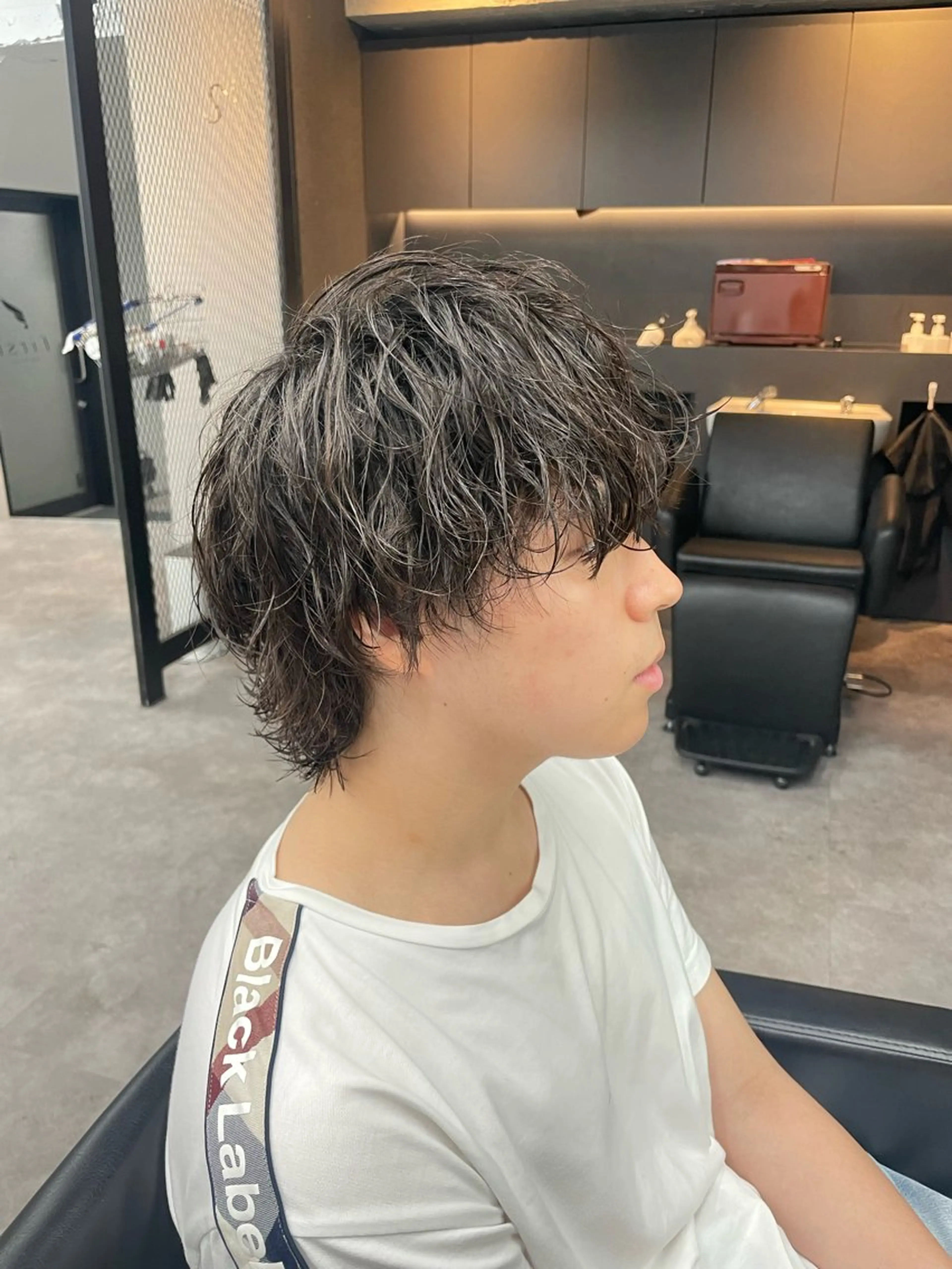 ミディアム パーマ メンズ カット パーマ 社会人向けパーマ 北千住No.1林和輝のヘアスタイル