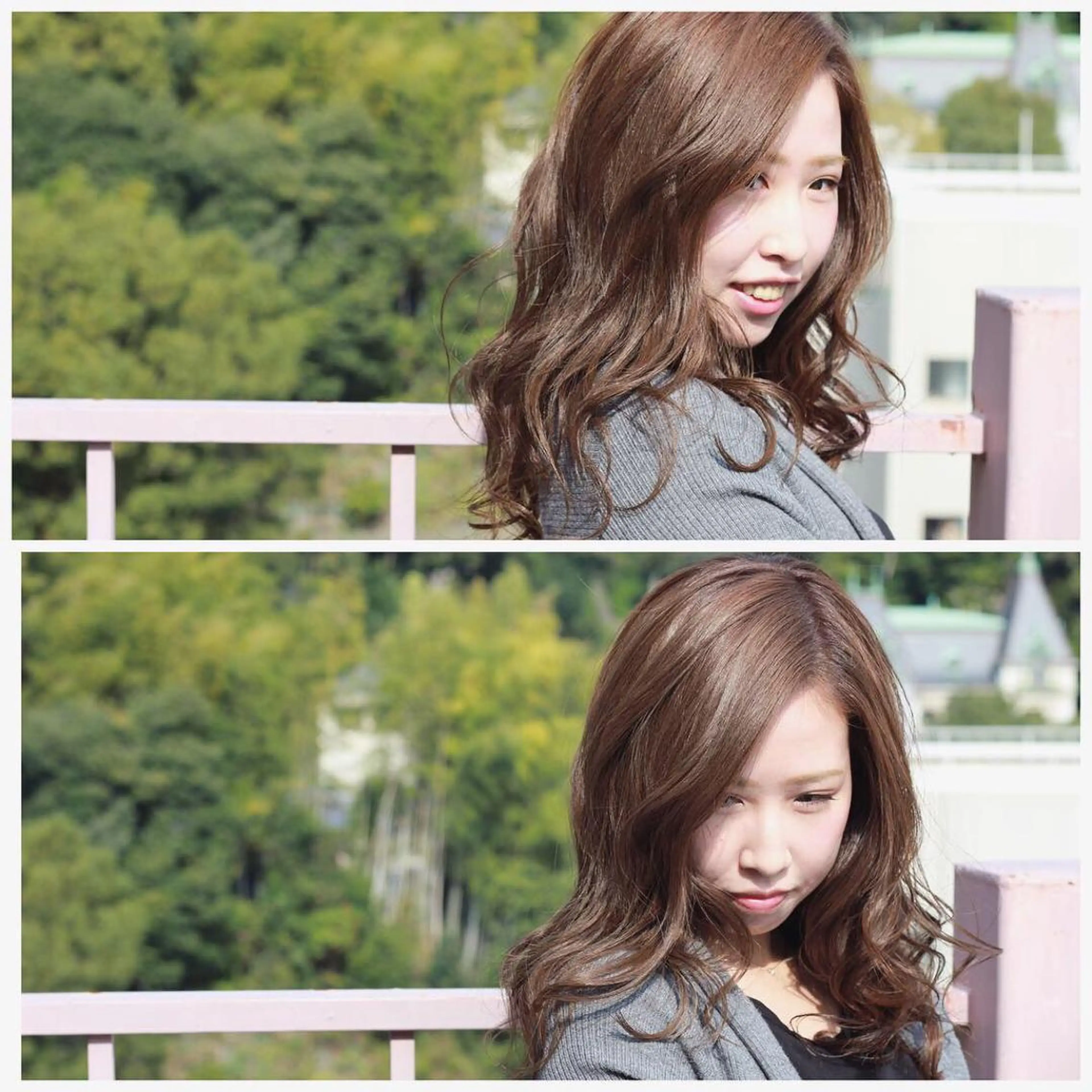 セミロング カラー ベージュカラー ハイライトカラー ハイライト カット Viage （ビアージュ）のヘアスタイル