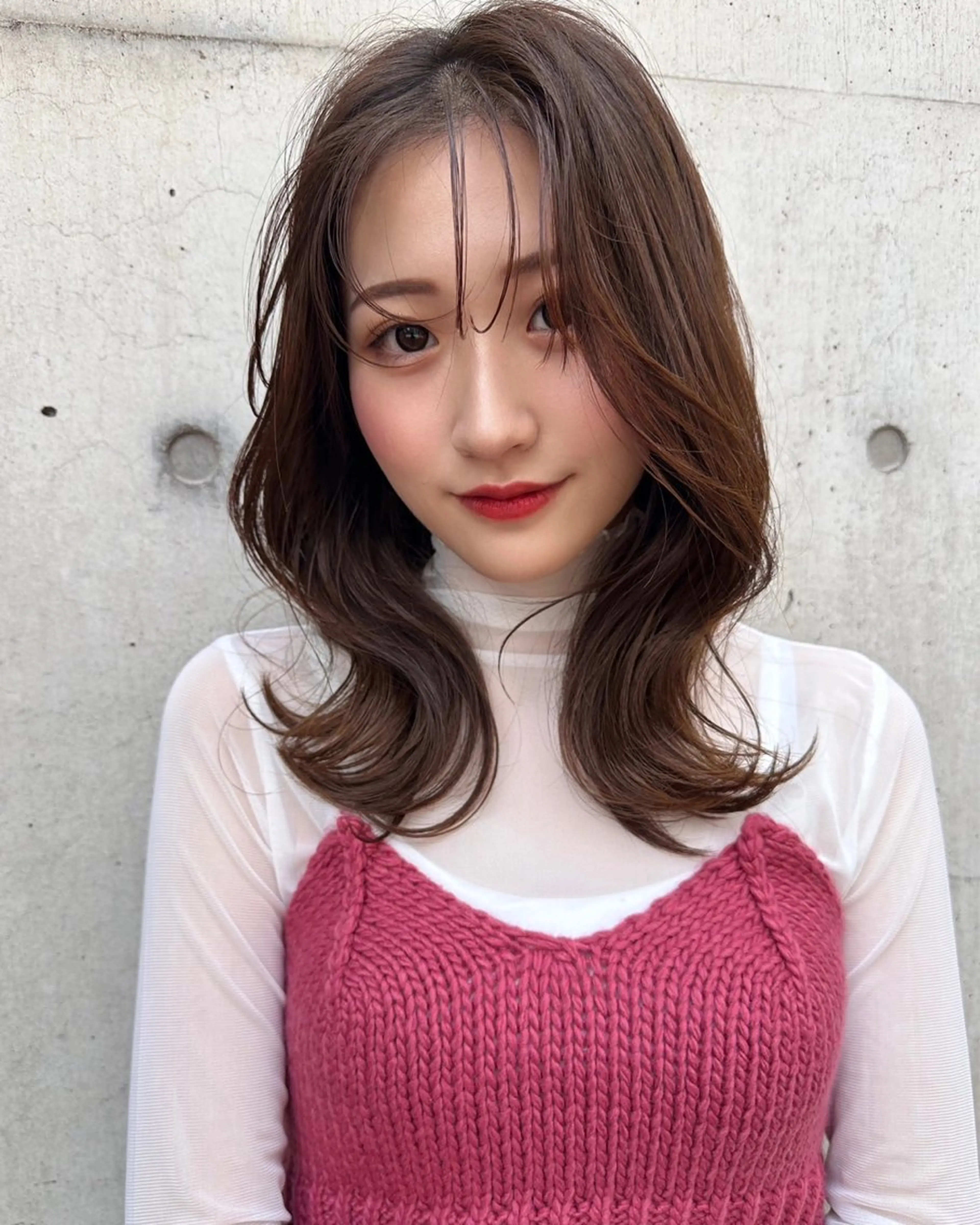 ミディアム くびれヘア 韓国風ヘア カット ヘアカラー トリートメント 髪質改善特化💫 韓国ヘアAyumuのヘアスタイル
