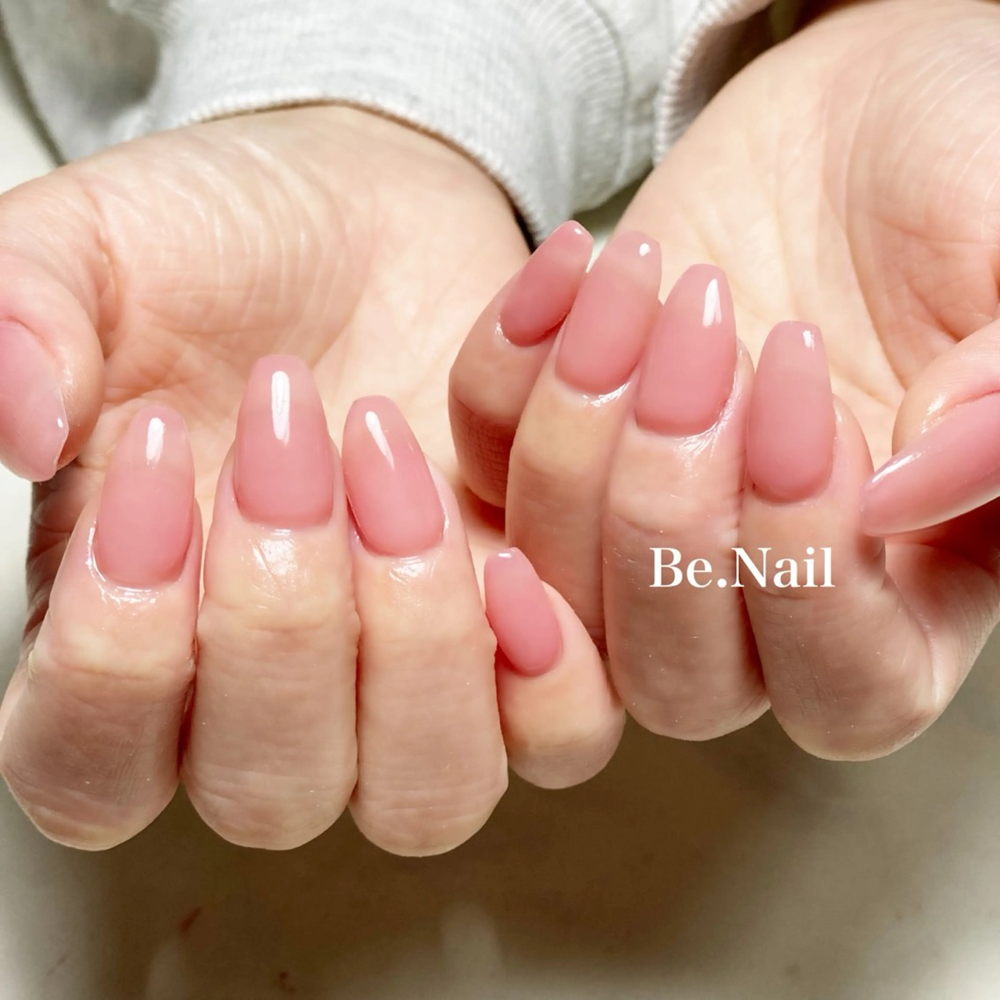 ネイル ジェルネイル ワンカラーネイル ピンク シンプルネイル Be. Nailのネイルデザイン