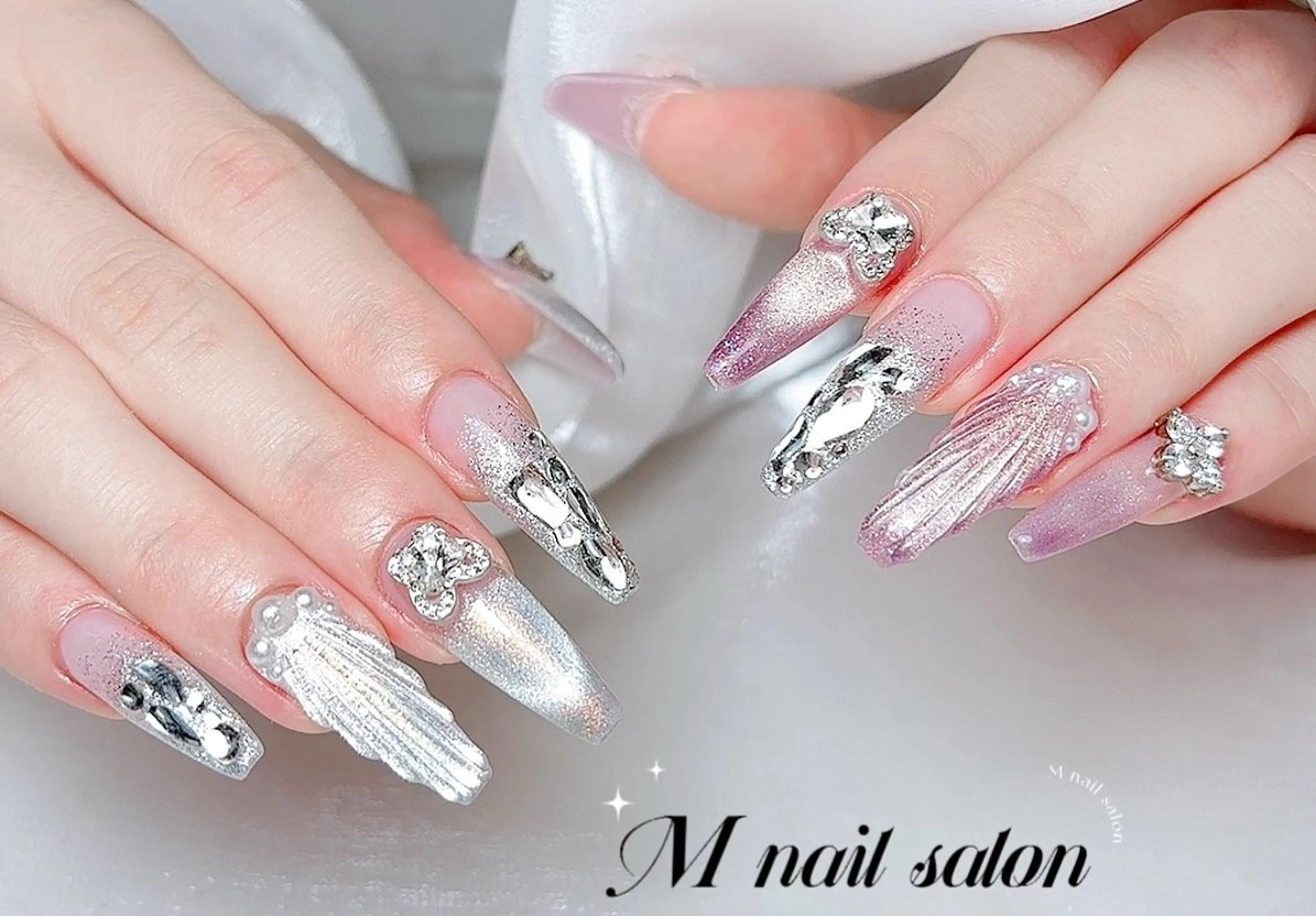 ネイル ハンドネイル M🌷nail 長さだし専門店のネイルデザイン