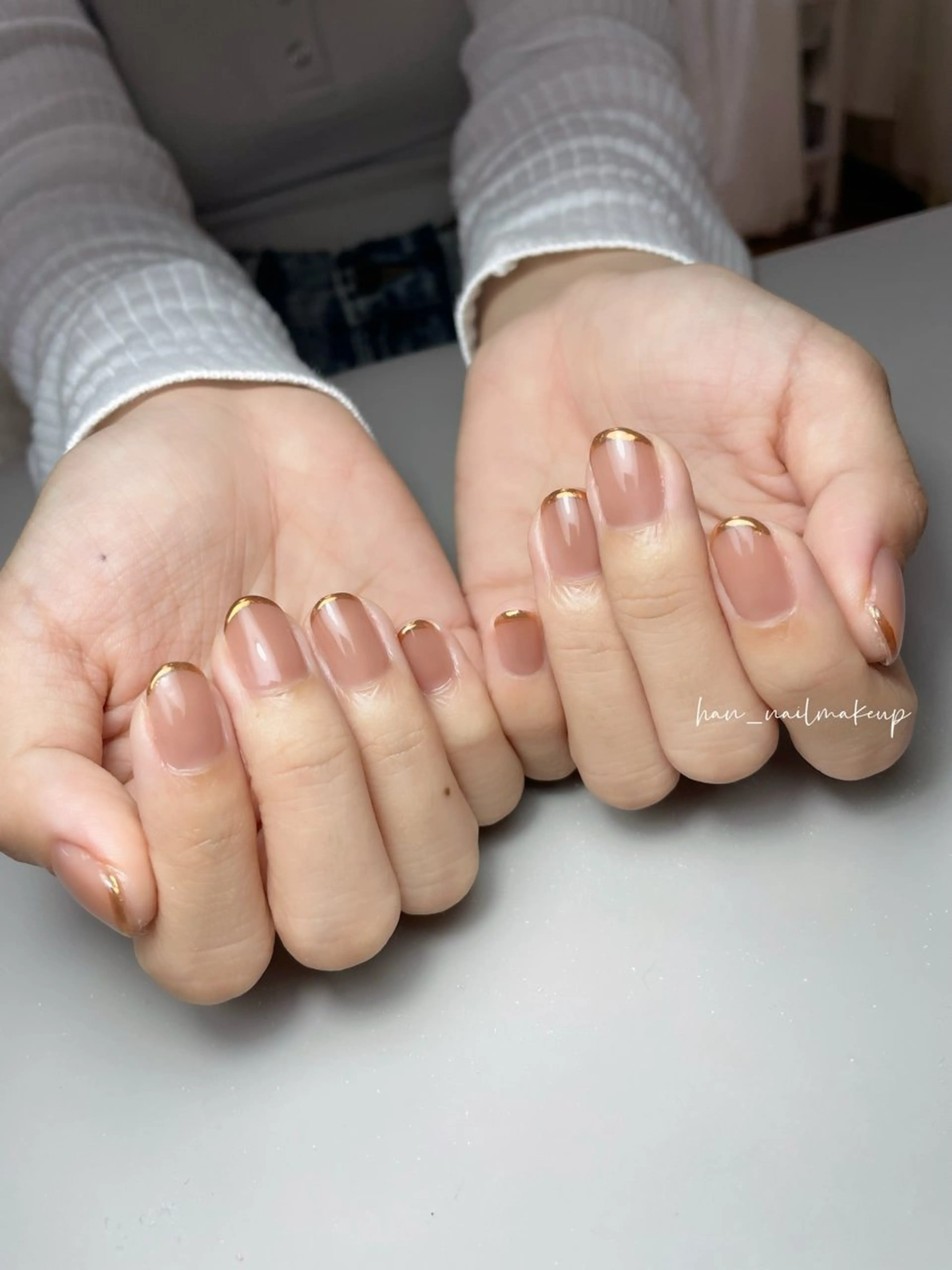 ネイル フレンチネイル ミラーネイル ワンカラーネイル ハンドネイル Han Nail 【y&m】のネイルデザイン