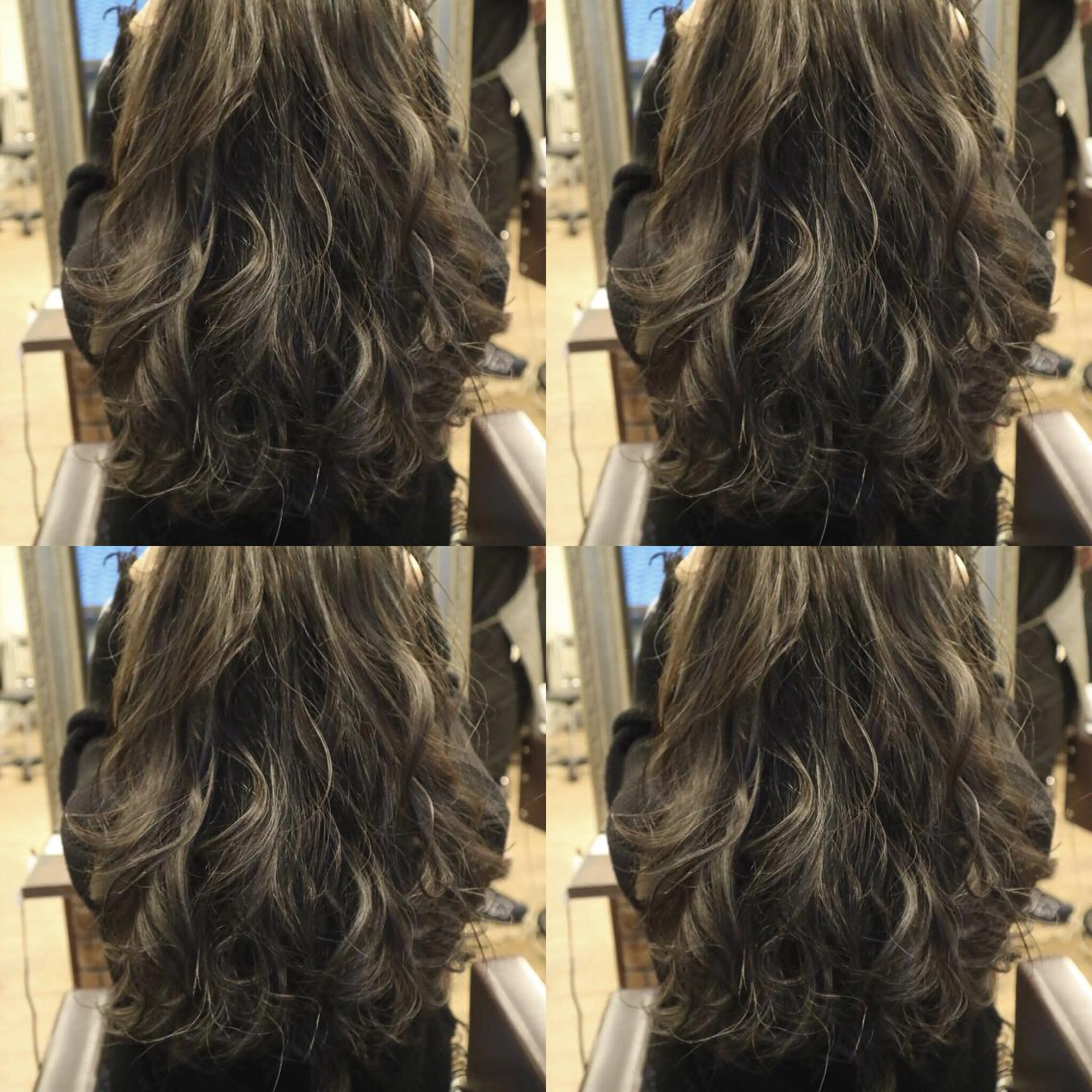 セミロング カラー グレージュ ハイライトカラー ハイライト JIL BLAN 京都のヘアスタイル