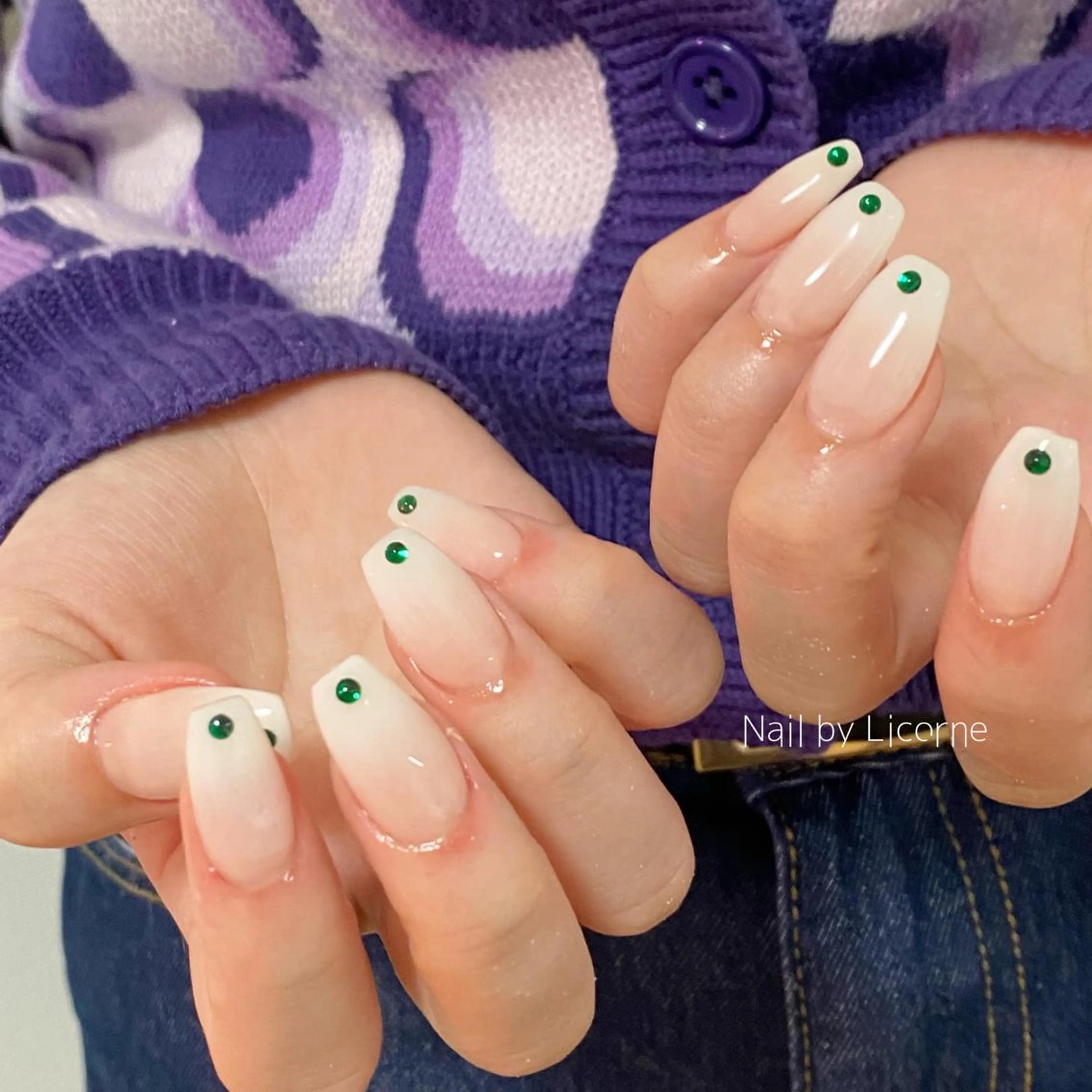 ネイル アートネイル オーロラネイル フレンチネイル 氷ネイル・うるうるネイル マグネットネイル ハンドネイル Nail by Licorneのネイルデザイン