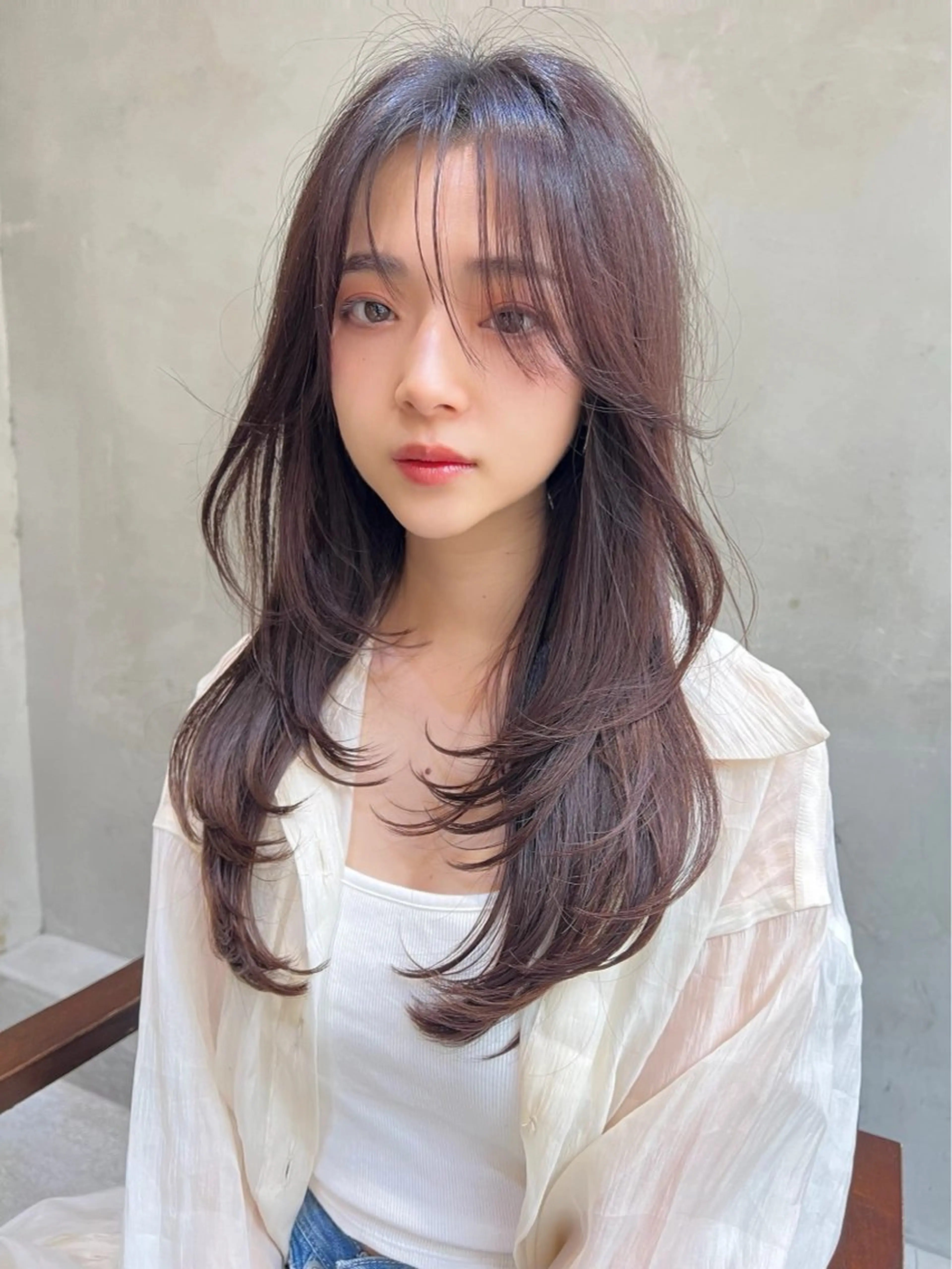 ロング カラー レイヤーカット MUSASHI ブリーチカラー◎のヘアスタイル