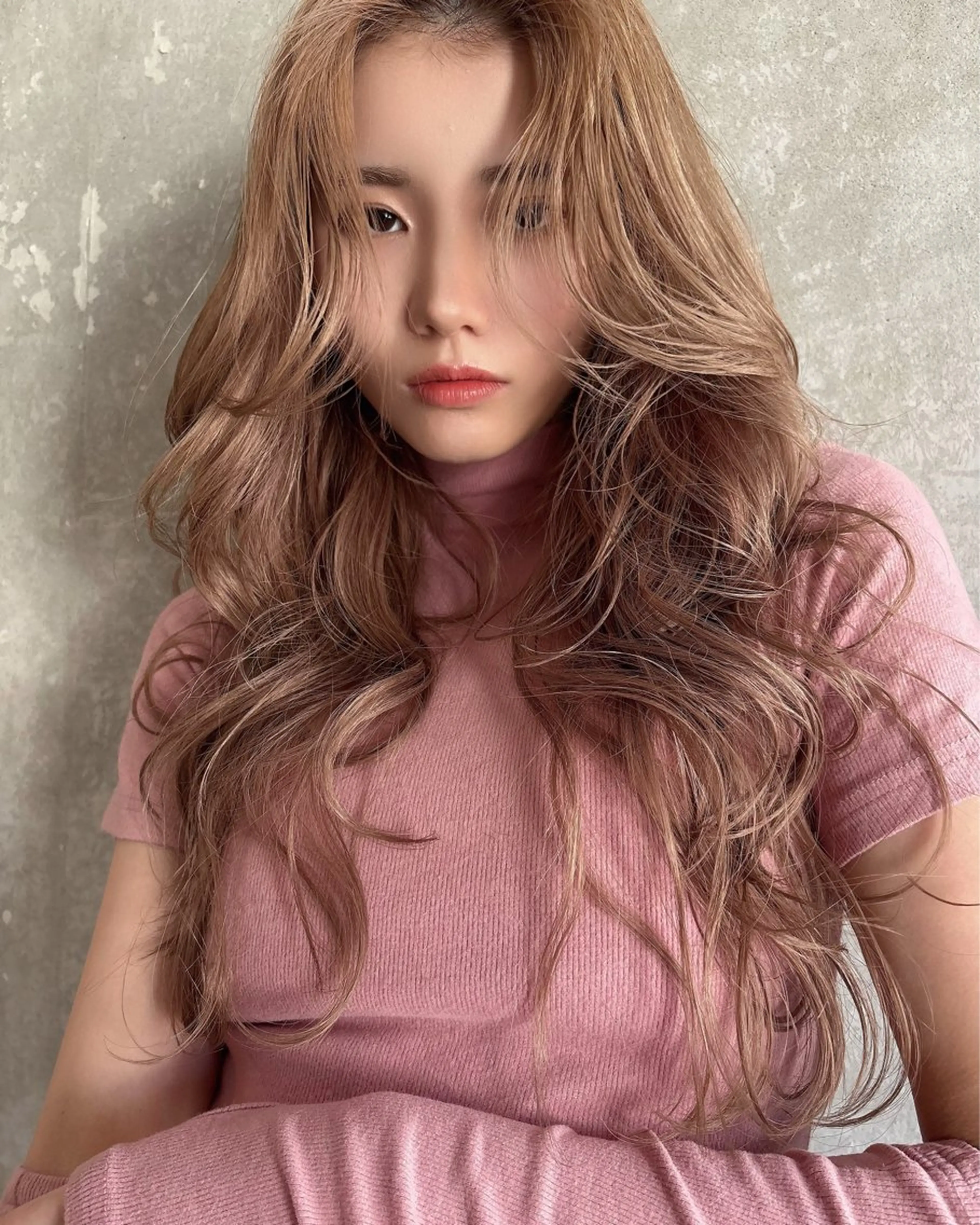 ロング カラー レイヤーカット カット ヘアカラー 縮毛矯正 トリートメント 韓国ヘア×髪質改善 縮毛矯正のヘアスタイル