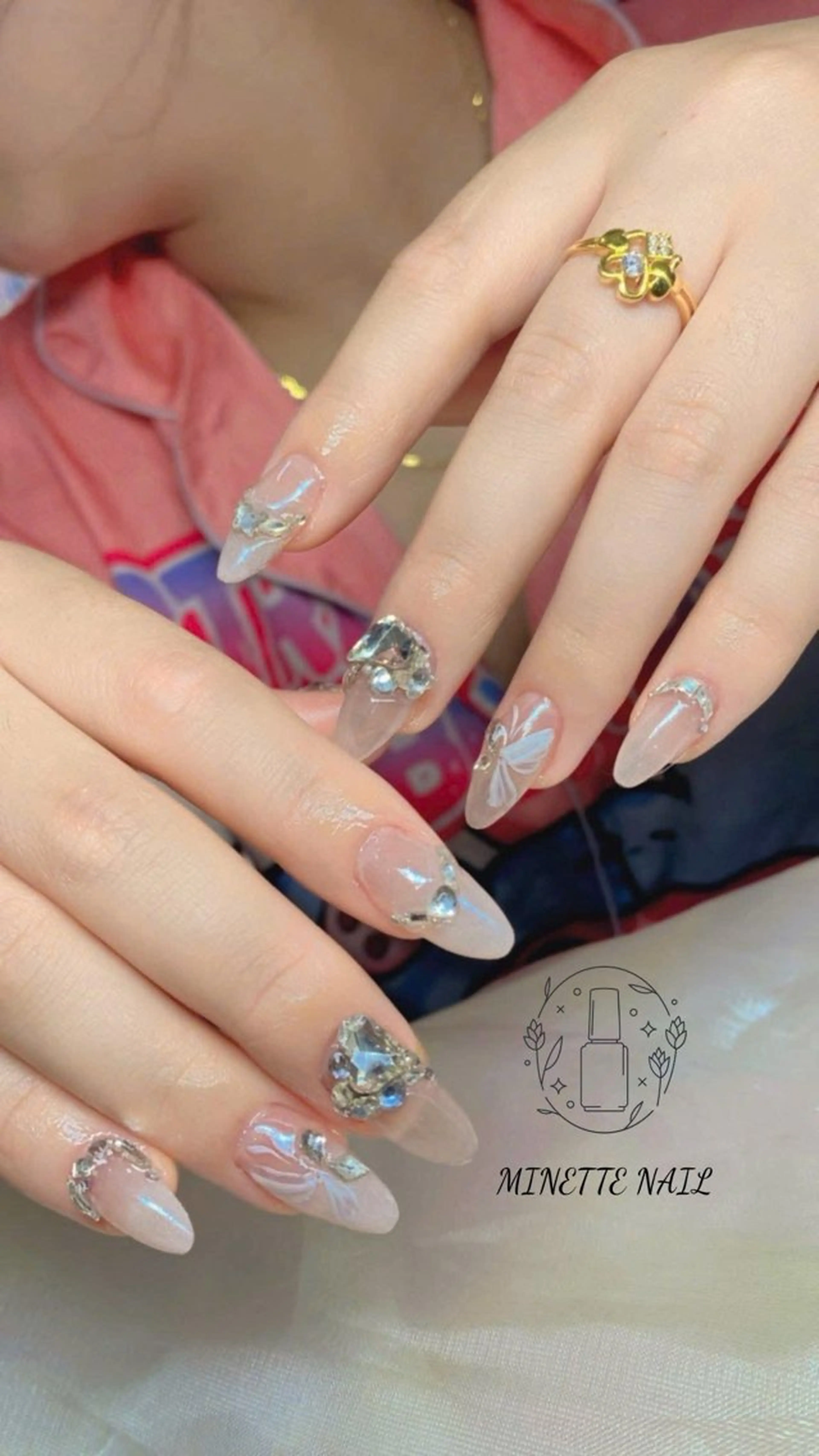 ネイル ストーンネイル ハンドネイル Minette Nail 池袋(ミネットネイル)所属・Minette Nailのネイルデザイン