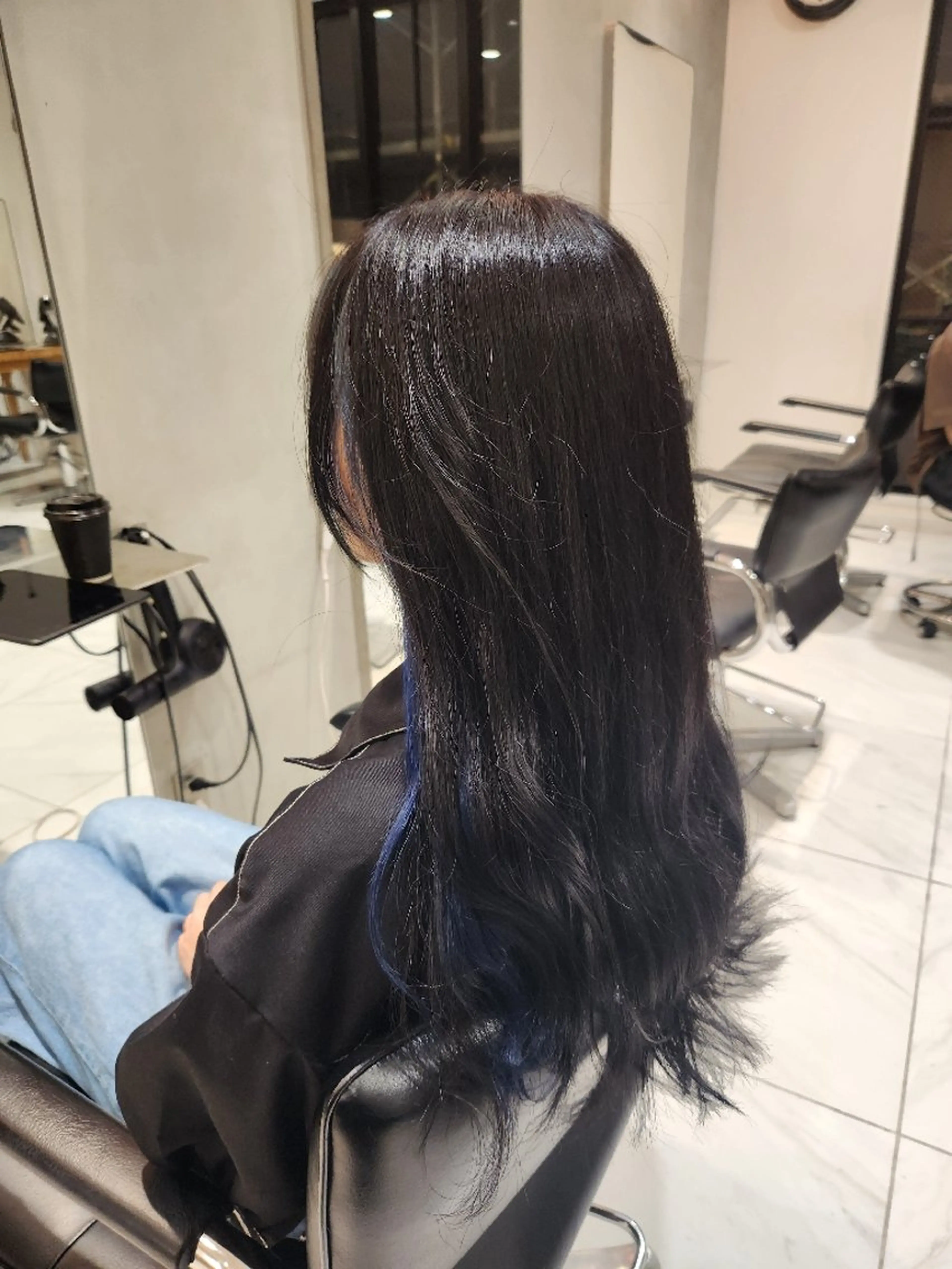 ロング カラー ブルーカラー インナーカラー ヘアカラー トリートメント ヘッドスパ RUA💜‪ ‪モデル様募集中💜のヘアスタイル