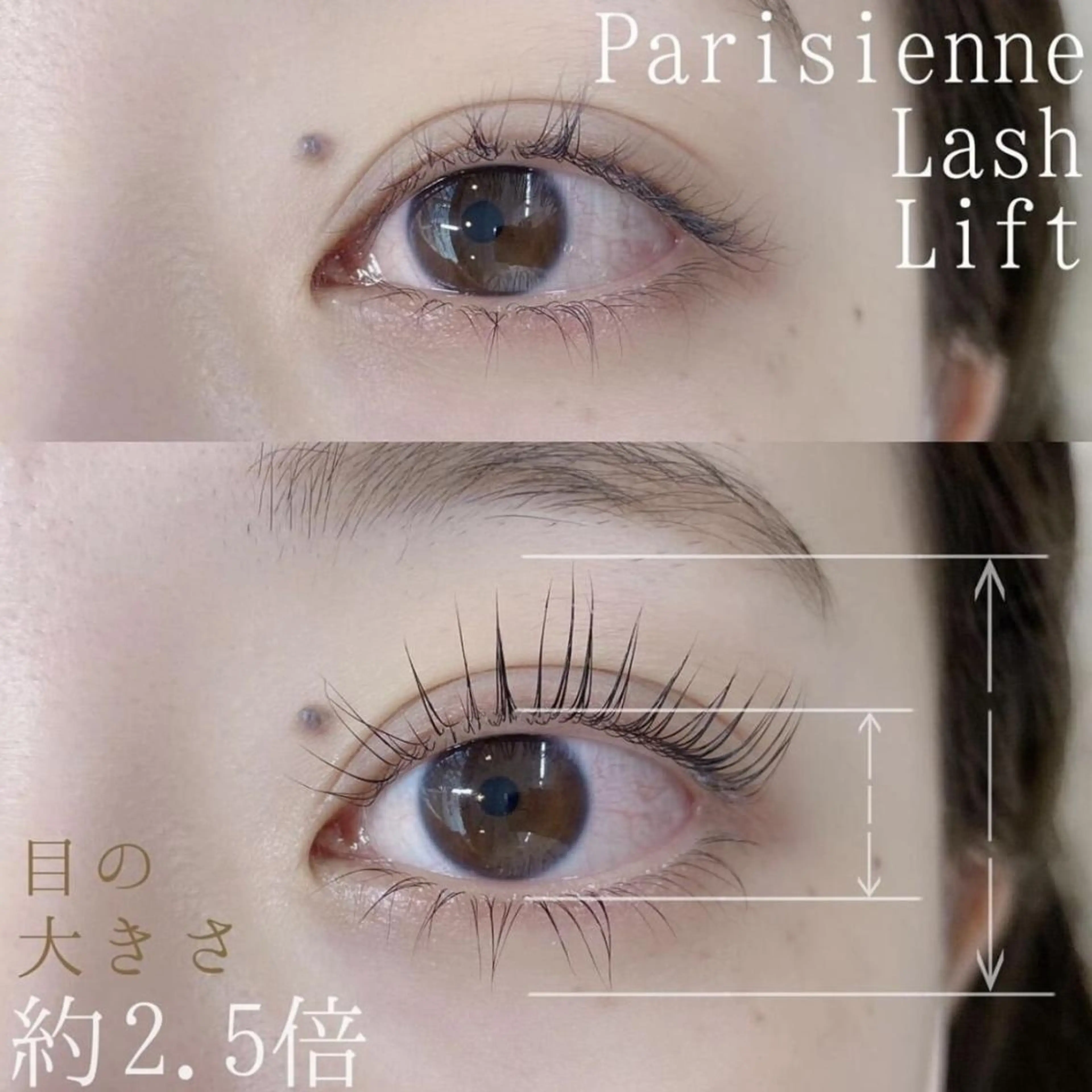 上下パリジェンヌラッシュリフトの写真