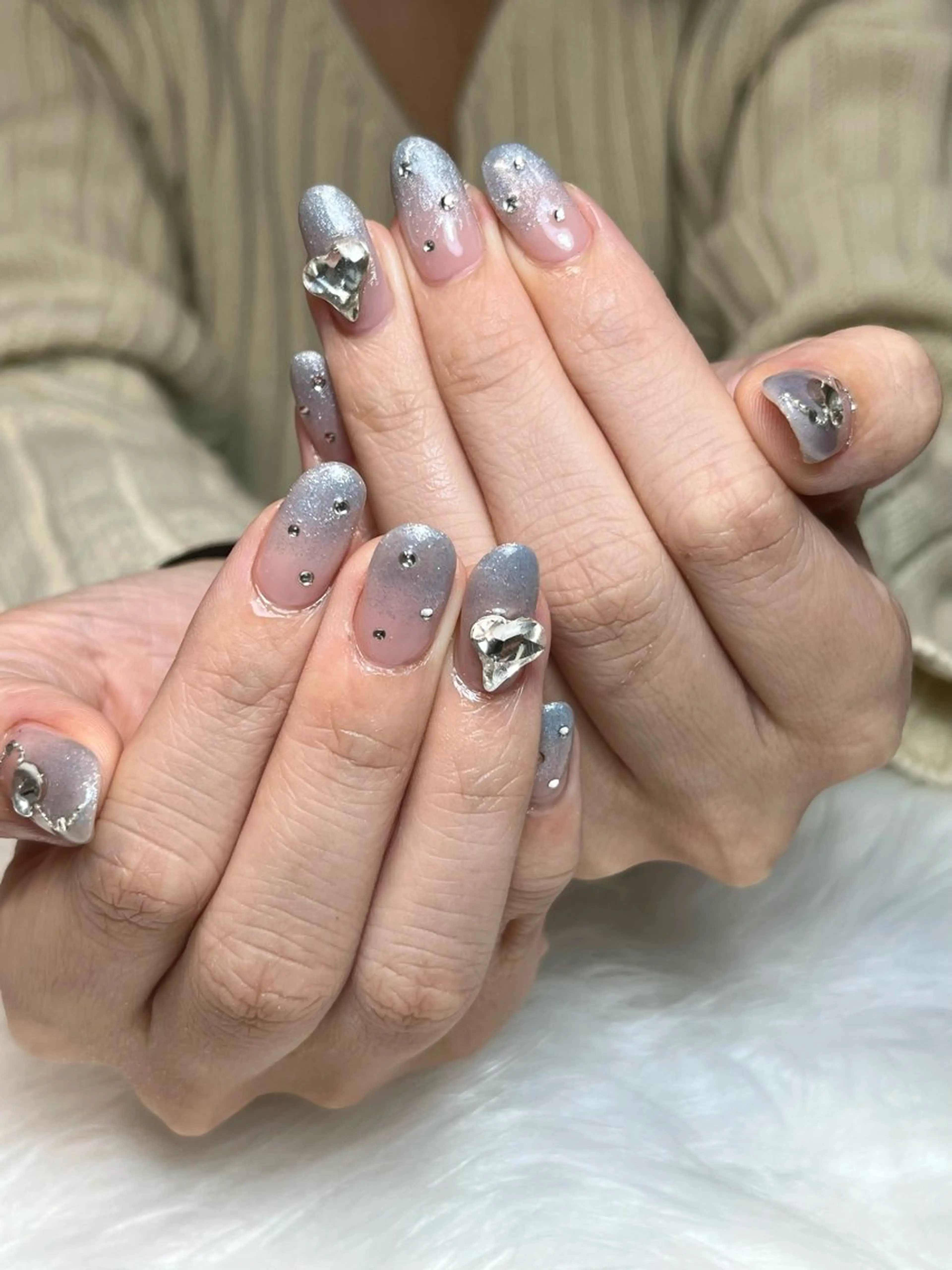 ネイル ブルー ハンドネイル nail salon epeのネイルデザイン