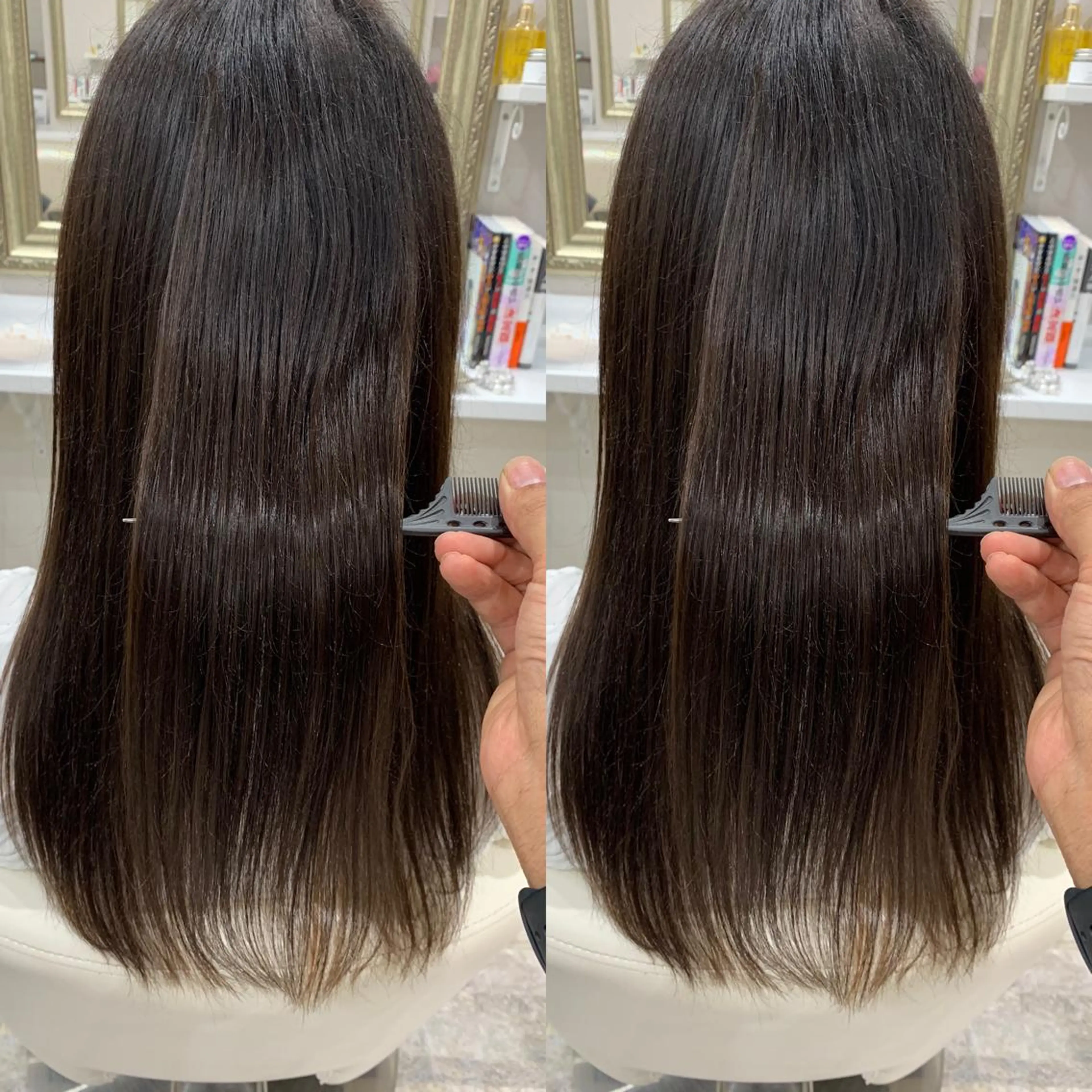 ロング 髪質改善 貸切サロンのヘアスタイル