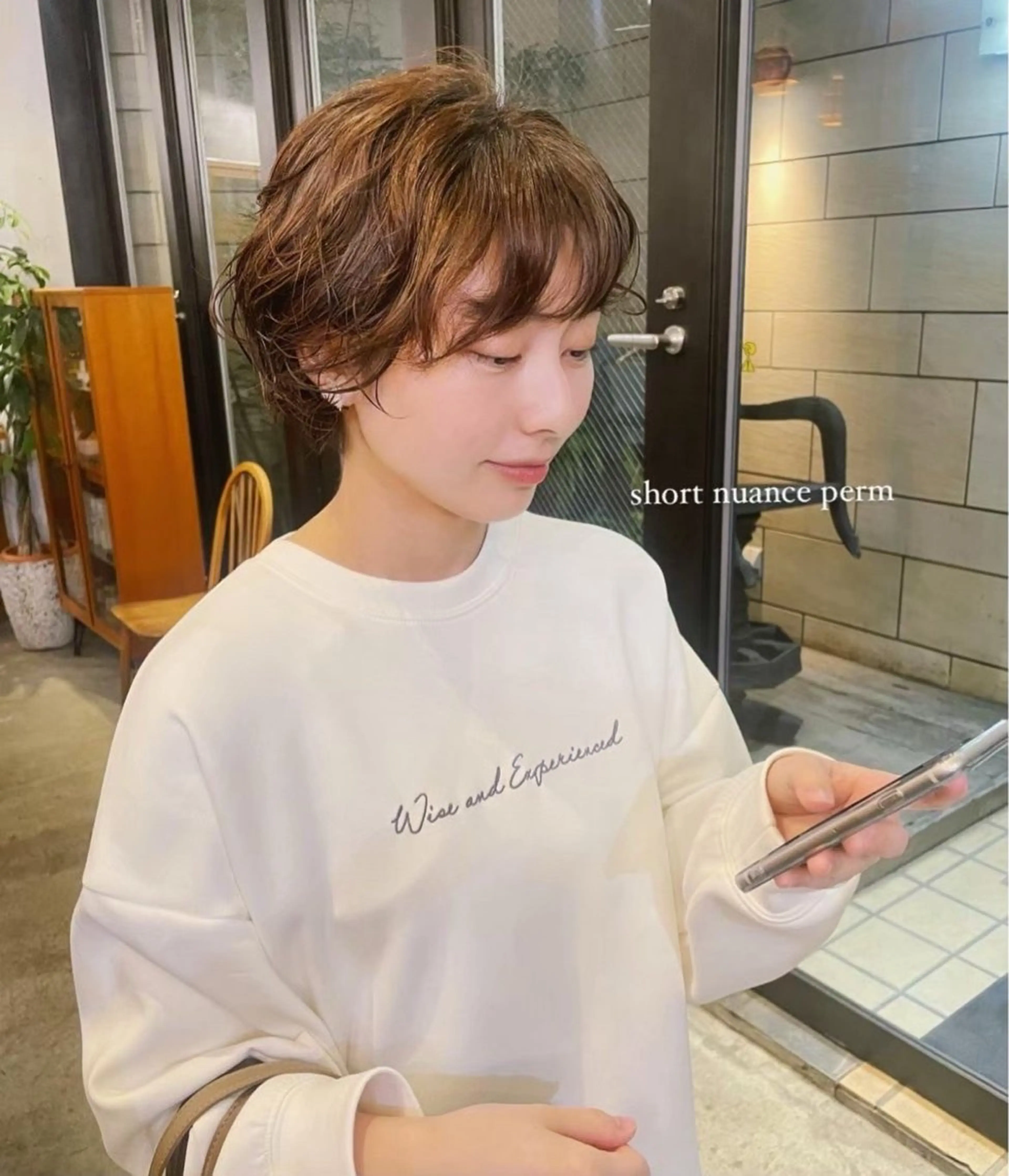 ショート 🍁レイヤー.ニュア ンスパーマ.🍁陸来のヘアスタイル