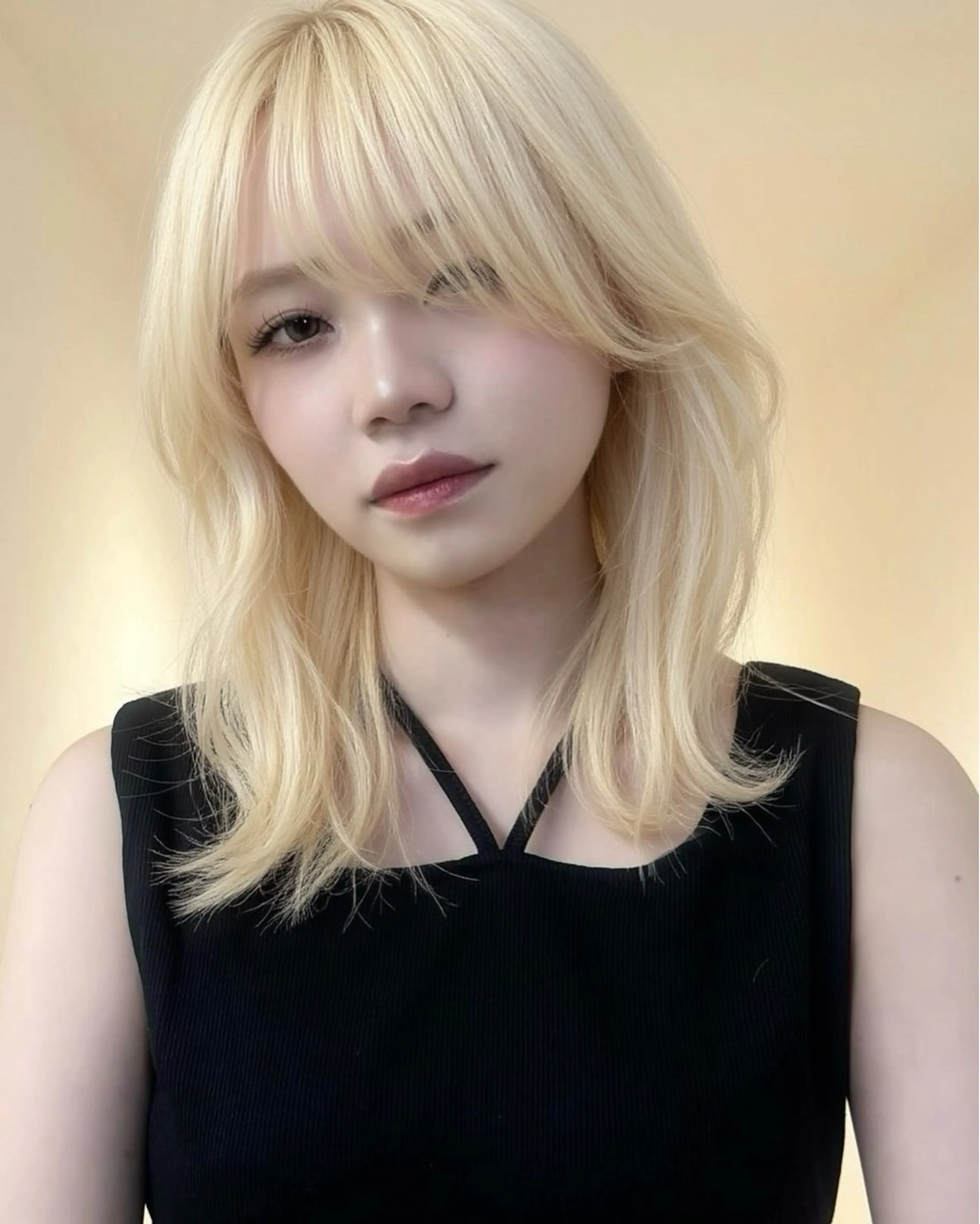 ミディアム カラー ヘアカラー トリートメント はな ブリーチ ハイトーン/ 渋谷のヘアスタイル