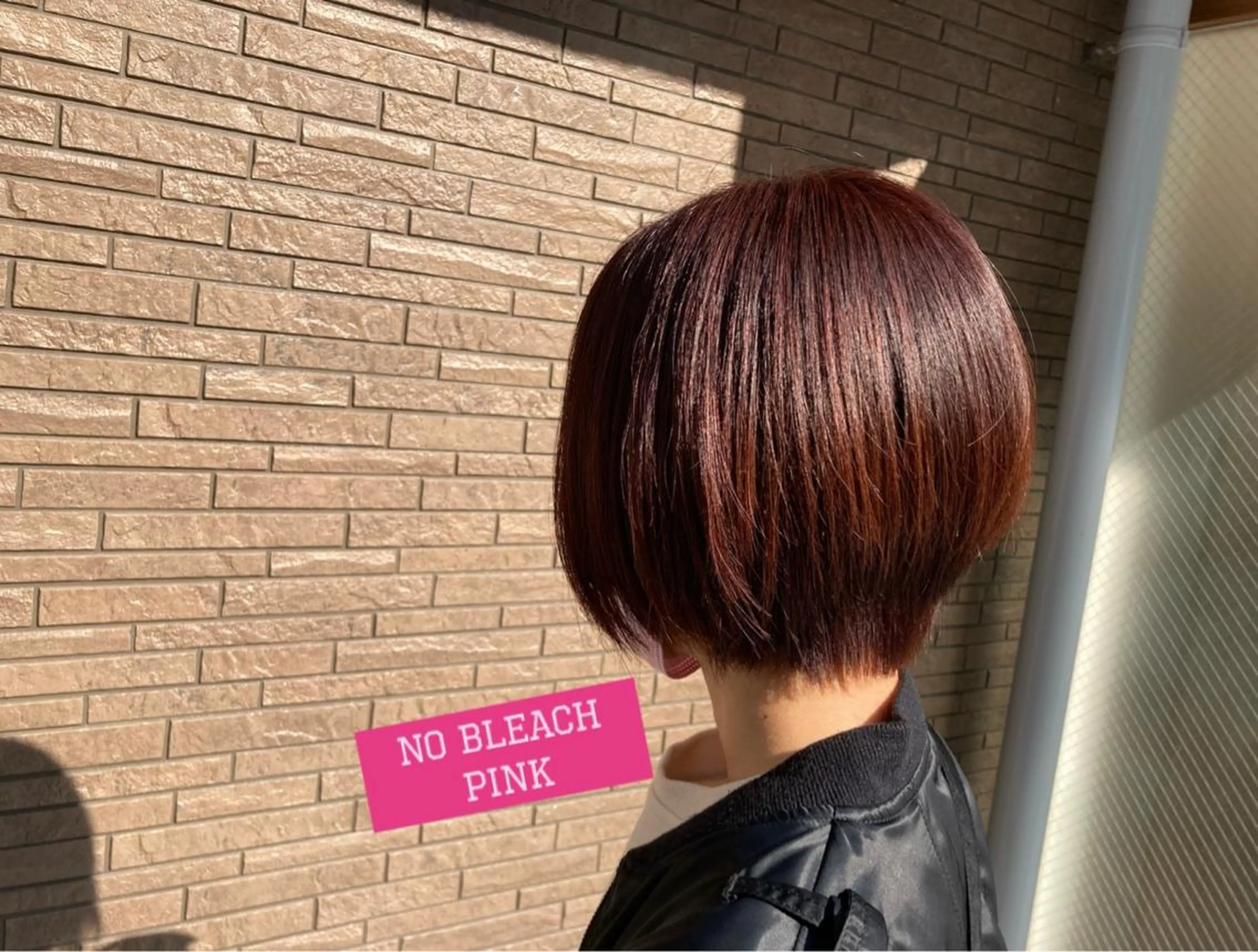 ショート カラー ブリーチ ブリーチなしカラー ピンクカラー ボブ 中嶋 ナカジマのヘアスタイル
