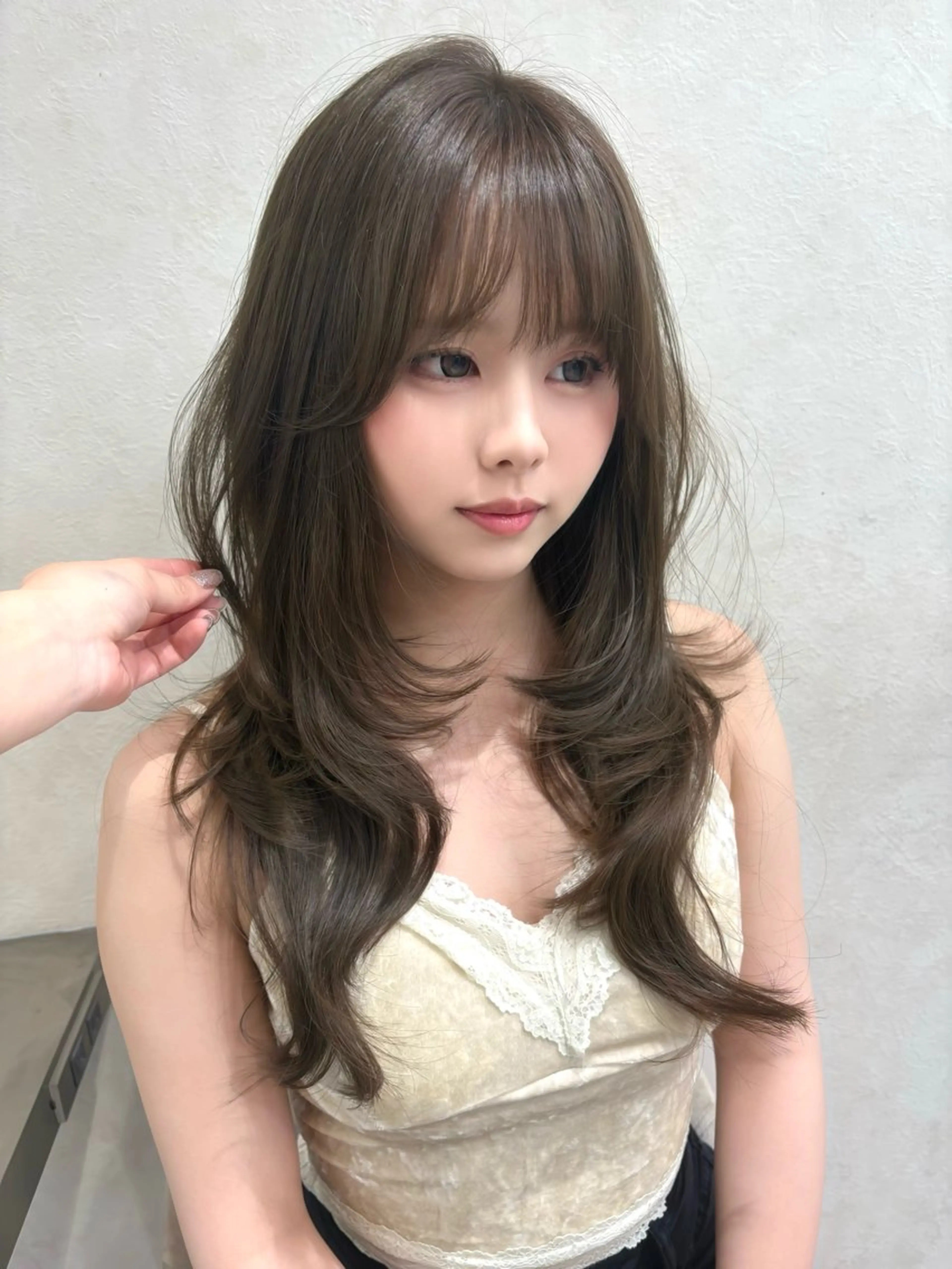 セミロング カラー ヘアアレンジ ヘアカラー トリートメント 韓国ヘア🎀 ふみかのヘアスタイル