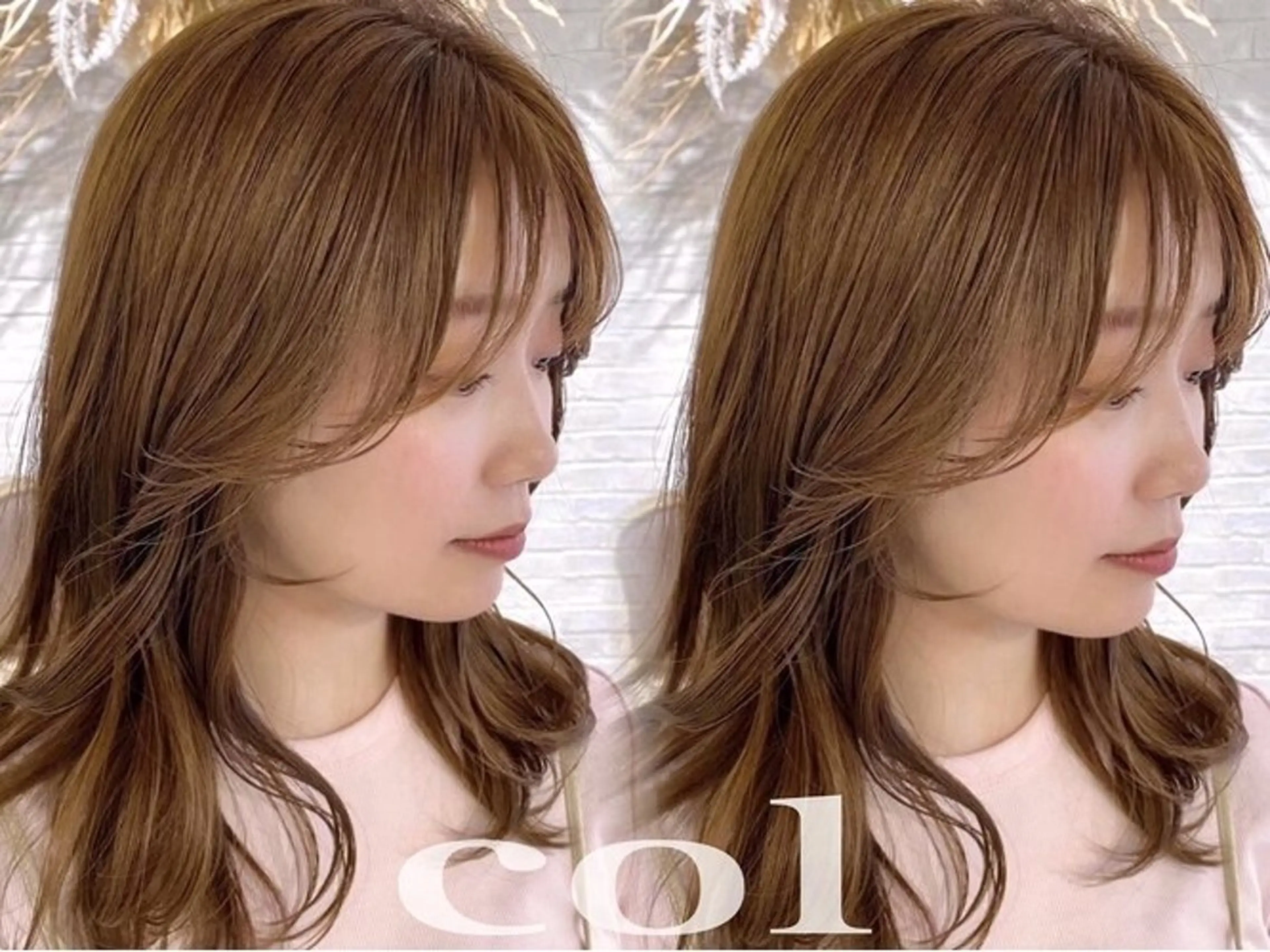 セミロング カラー ヘアアレンジ ぷる艶カラー🌈 艶髪矯正✨遠藤龍雅のヘアスタイル