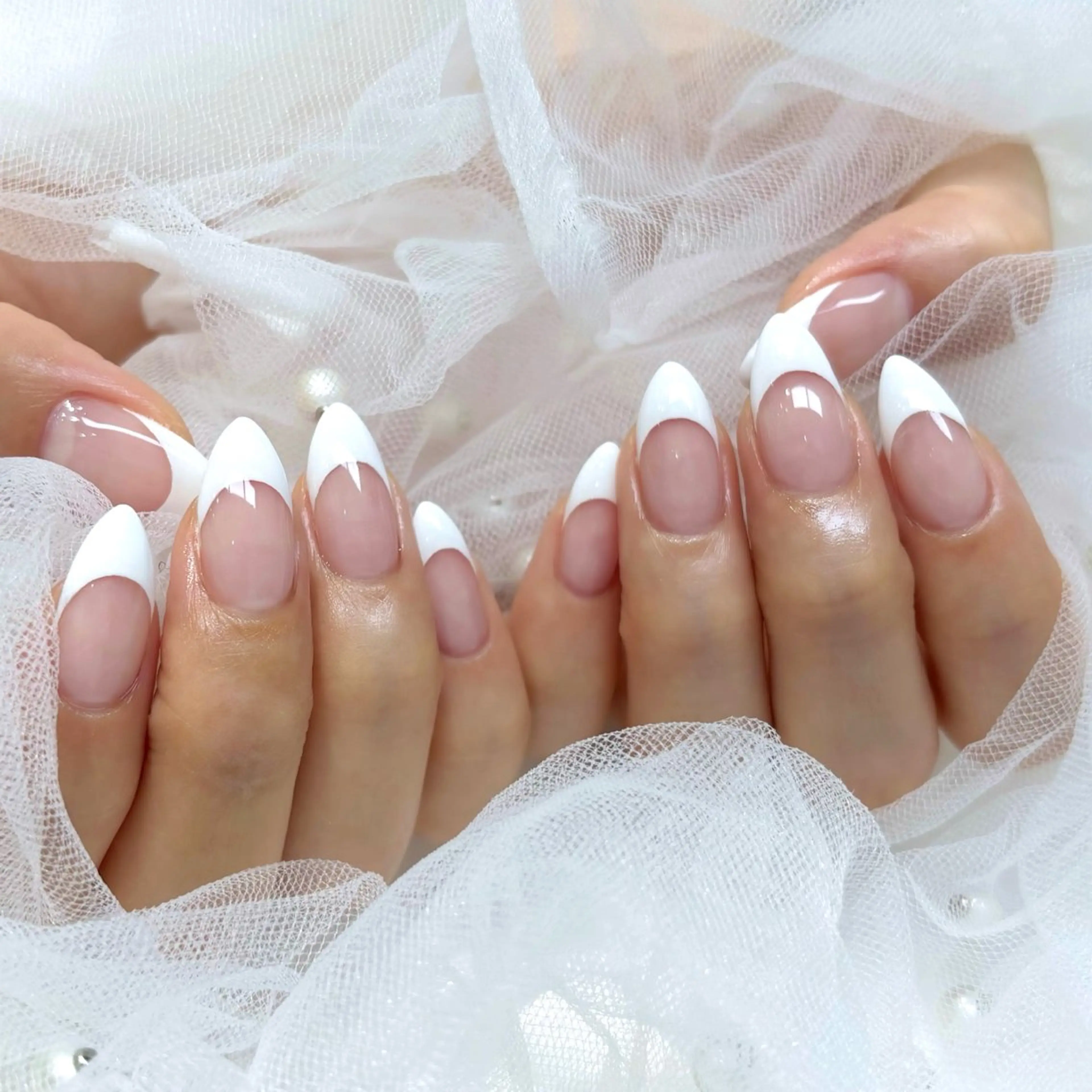 ネイル クリアネイル フレンチネイル ジェルネイル タムラ ハンナのネイルデザイン
