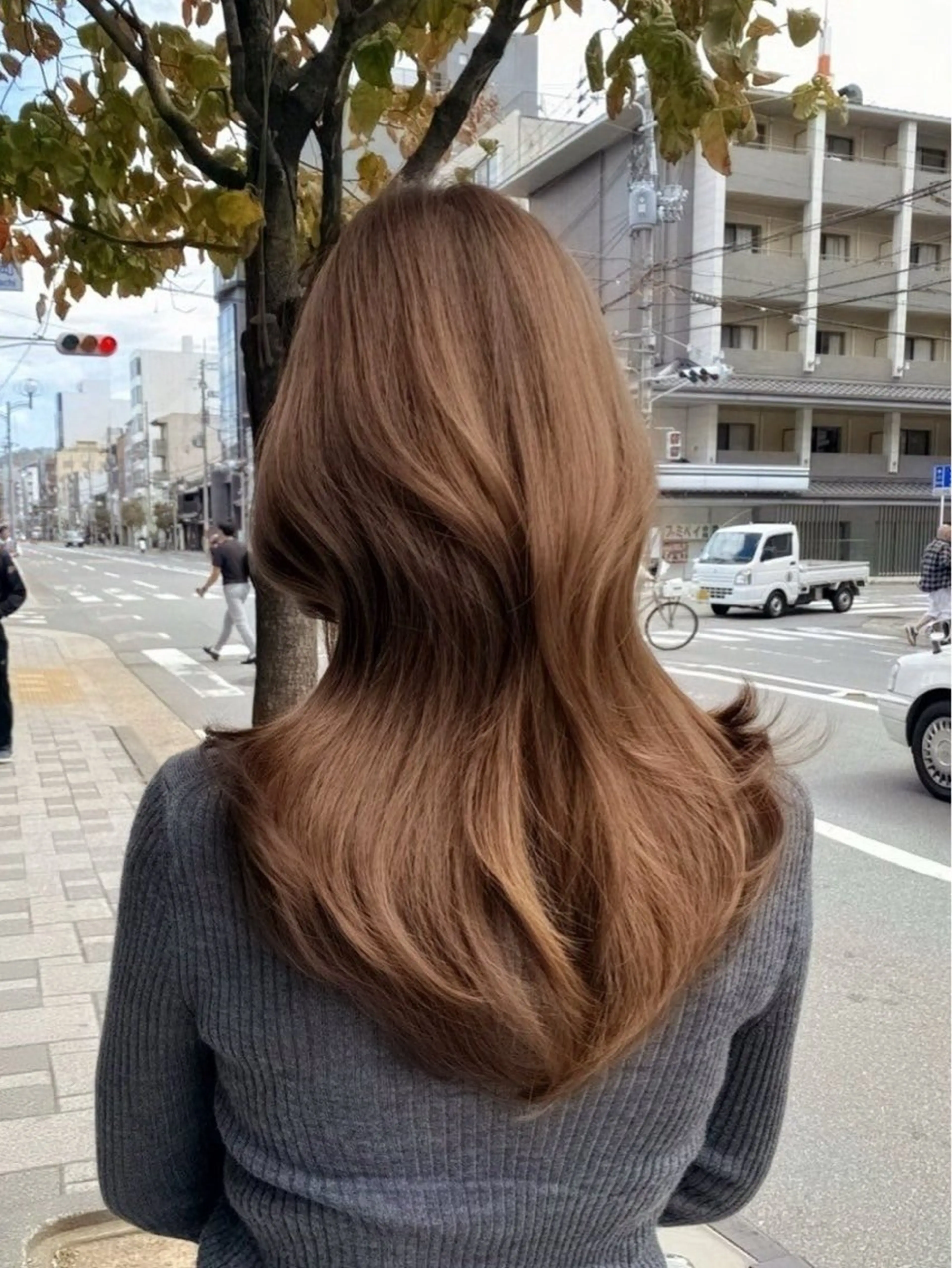 ロング カラー ベージュカラー 韓国風ヘア レイヤーカット ヘアカラー トリートメント レイヤー/艶カラー /韓国ヘア/高松のヘアスタイル