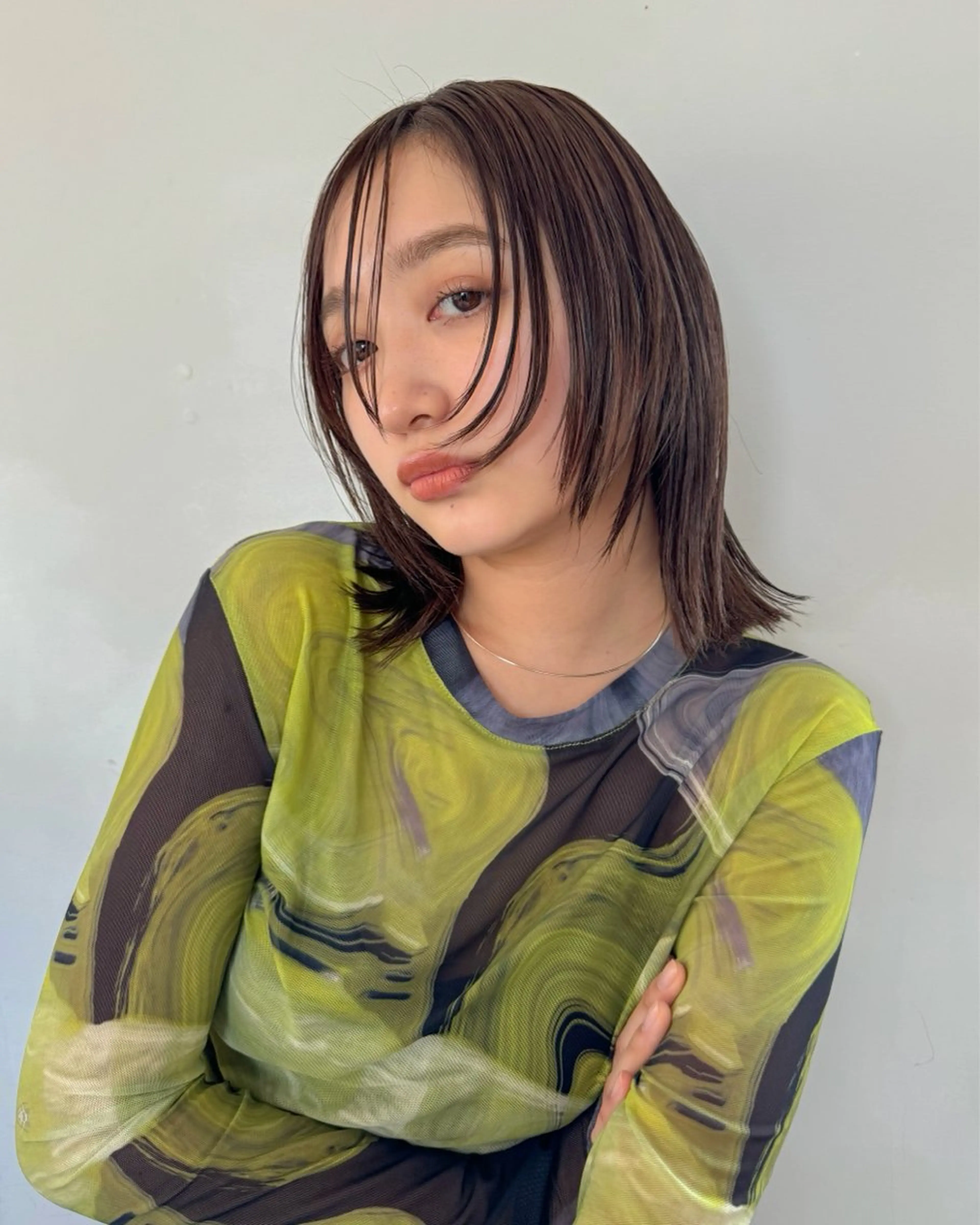 セミロング カラー パーマ 透明感カラー くびれヘア くせ毛 縮毛矯正 カット ヘアカラー 縮毛矯正 トリートメント 色素薄めカラー❤︎ chihiroのヘアスタイル