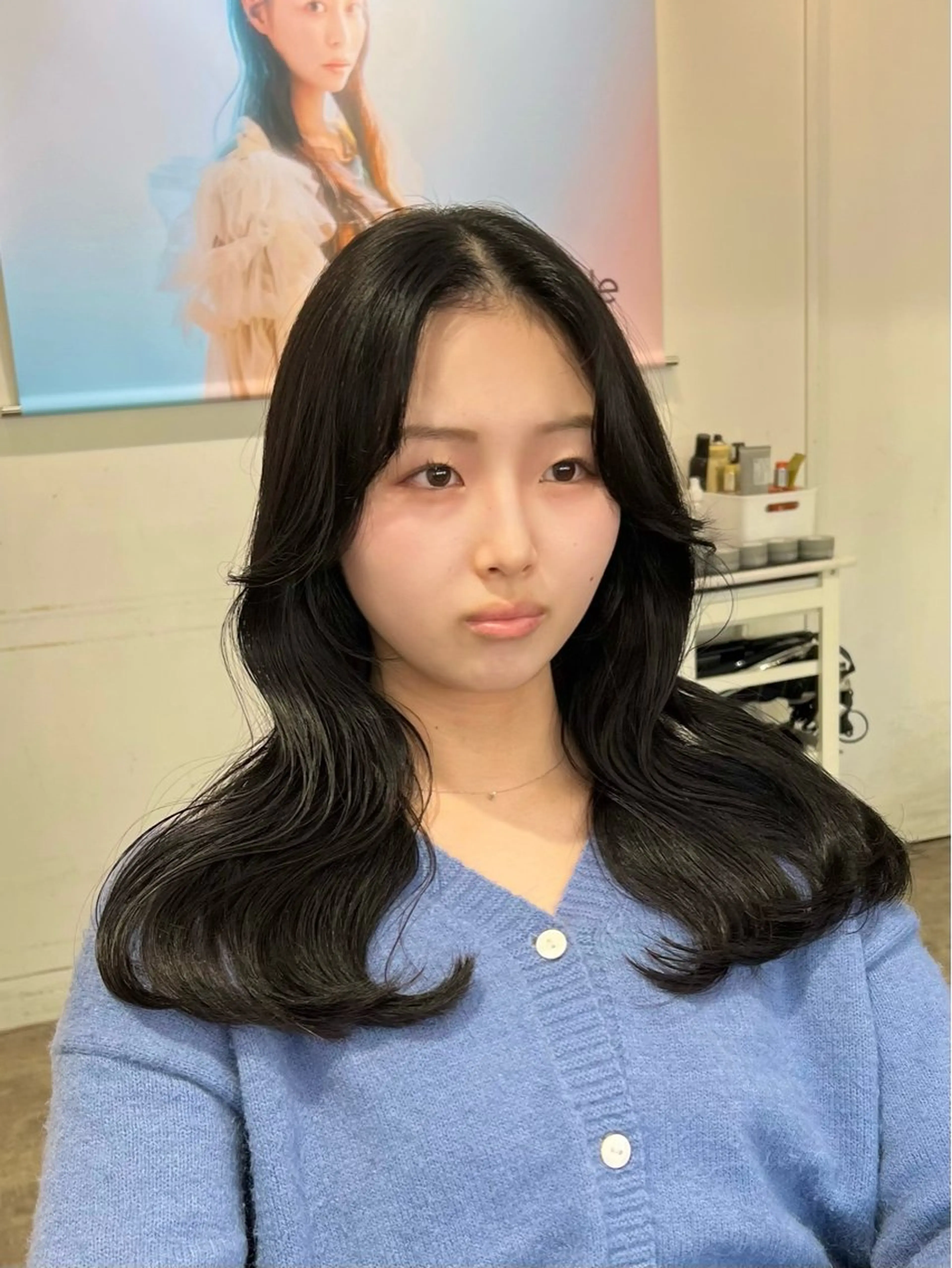 セミロング くびれヘア 韓国風ヘア カット ヘアカラー トリートメント 【韓国風くびれヘア】 joule小木曽輝のヘアスタイル