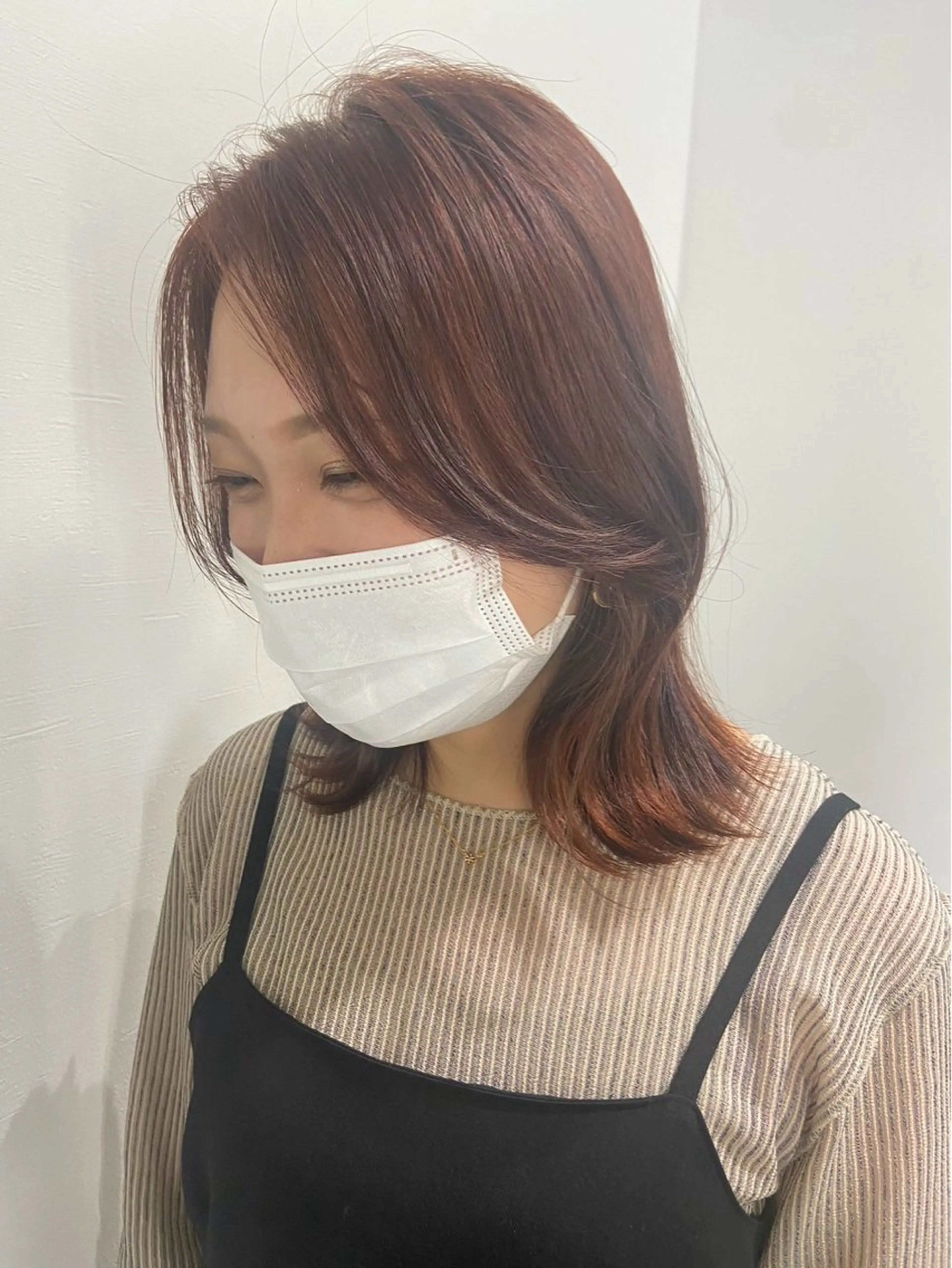 ミディアム カラー ヘアアレンジ ヘアカラー トリートメント 似合わせ/透明感 カラー/ツヤ髪/かこのヘアスタイル