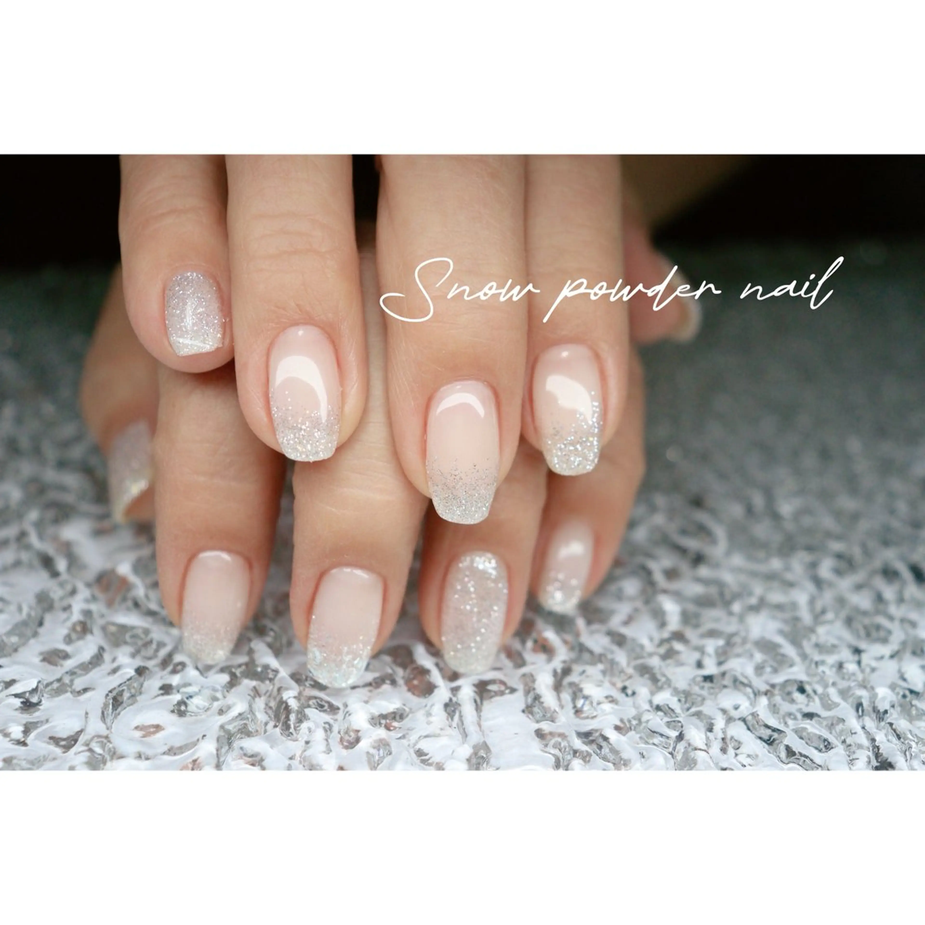 ネイル キラキラネイル ラメ(グリッター) ホワイト ハンドネイル ハンドケア mapple nailのネイルデザイン