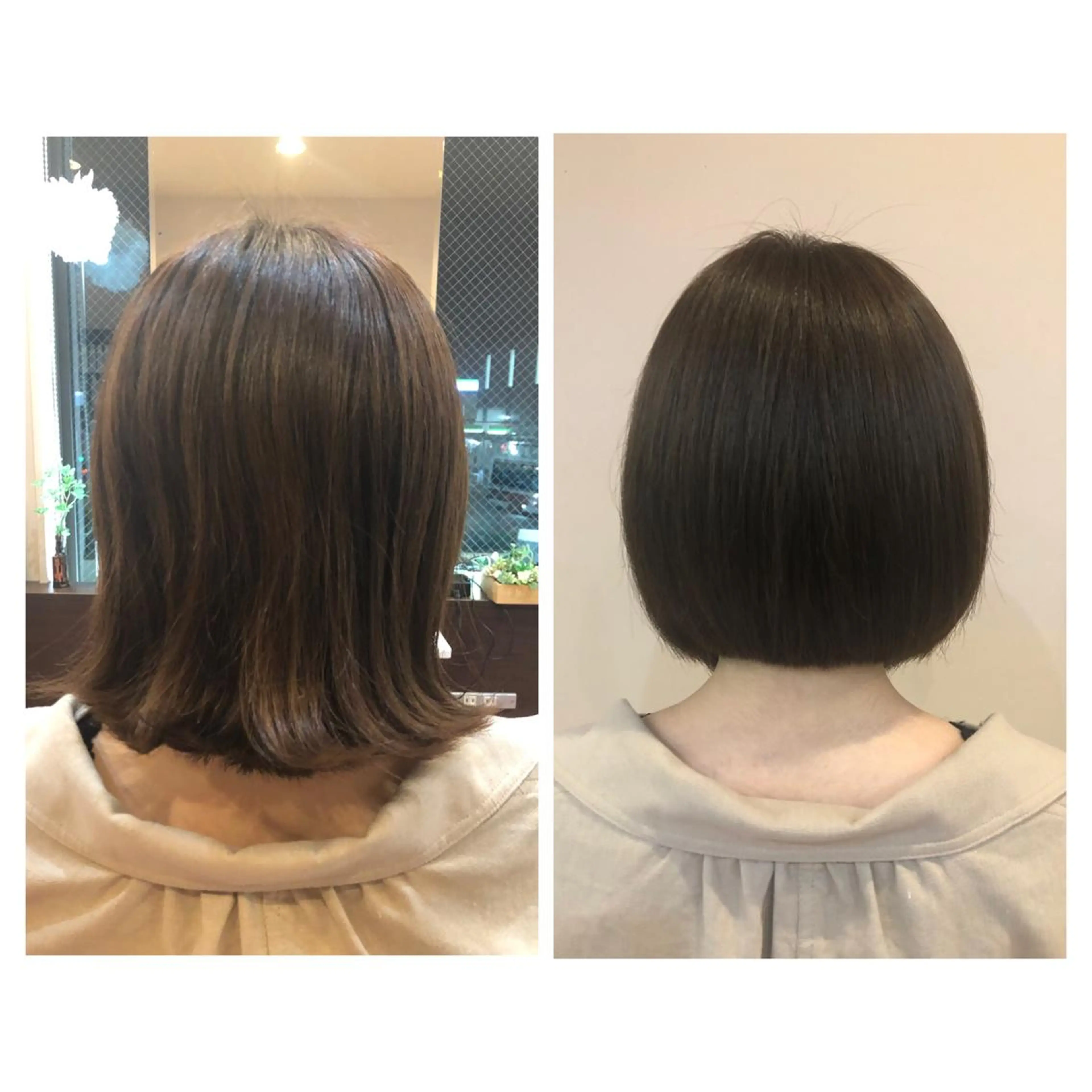 ミディアム ボブ 外ハネヘア カット ヘアカラー トリートメント やまぐち まりんのヘアスタイル