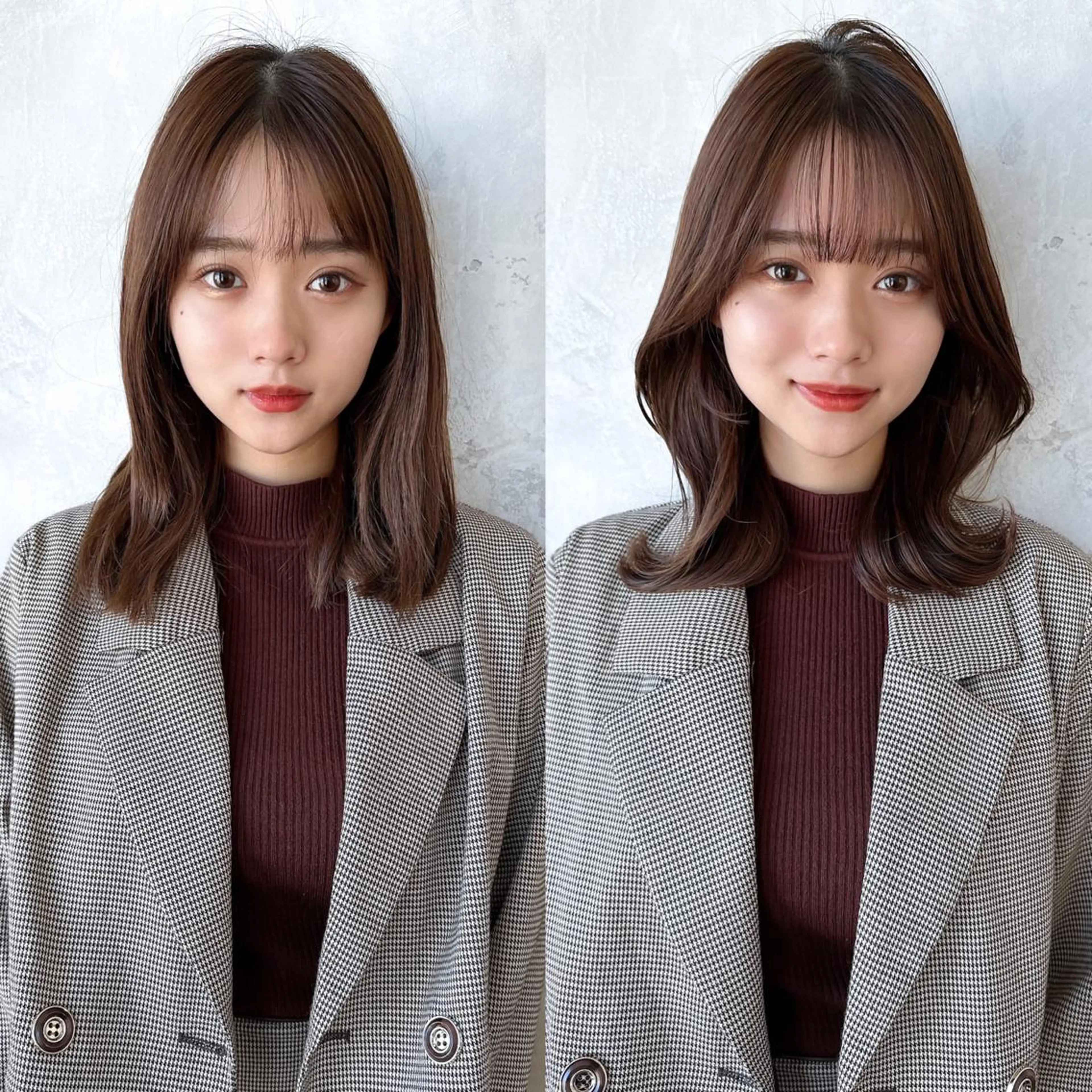 セミロング カラー ベージュカラー ブラウンカラー ブラウンベージュ くびれヘア 顔周りカット カット ヘアカラー トリートメント 顔周り/くびれヘア 韓国ヘア💕風間るなのヘアスタイル