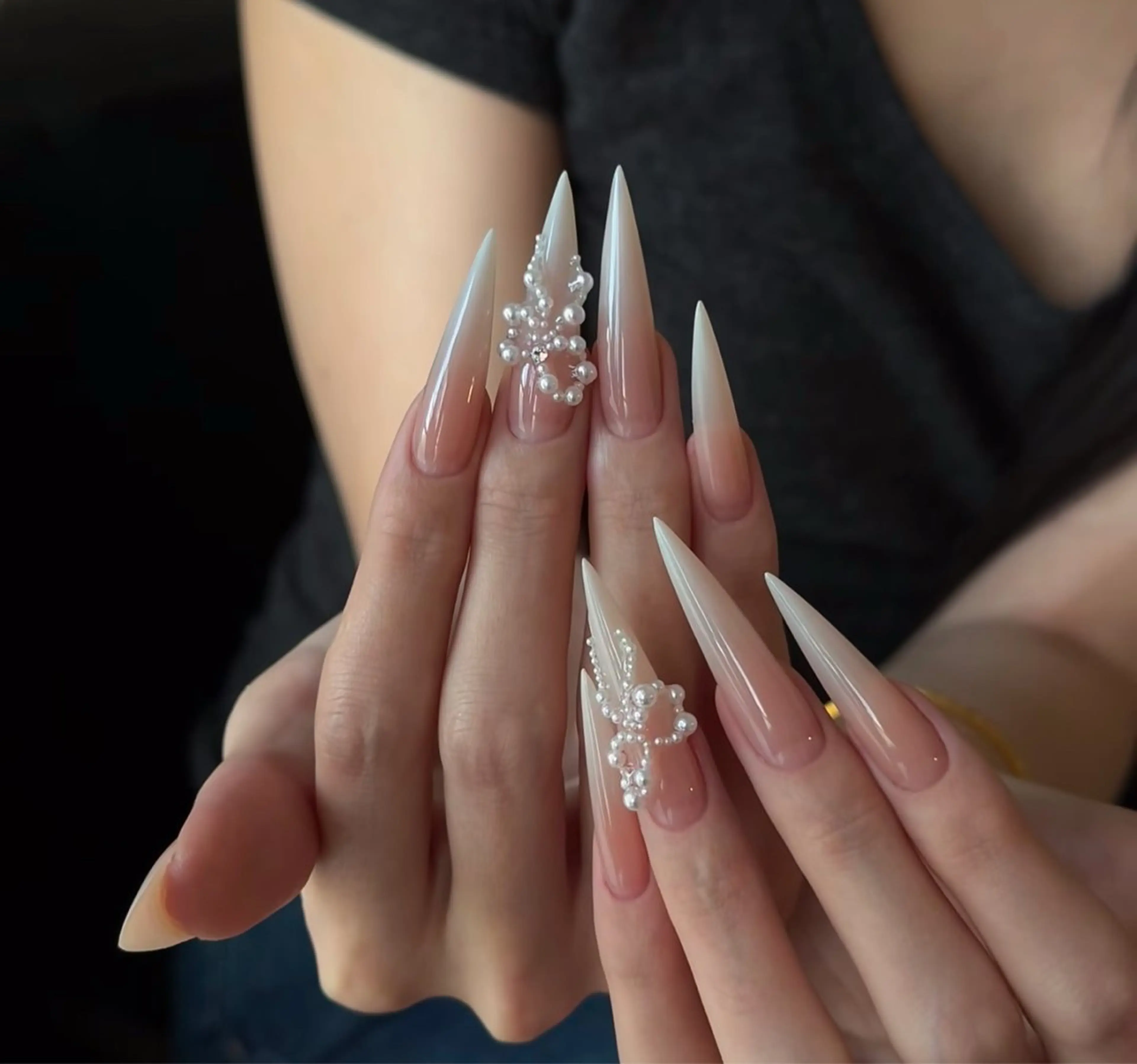 ネイル アートネイル オーロラネイル チークネイル フレンチネイル ガラスフレンチ ハンドネイル 🎀🎀YooLi Nail Salonのネイルデザイン