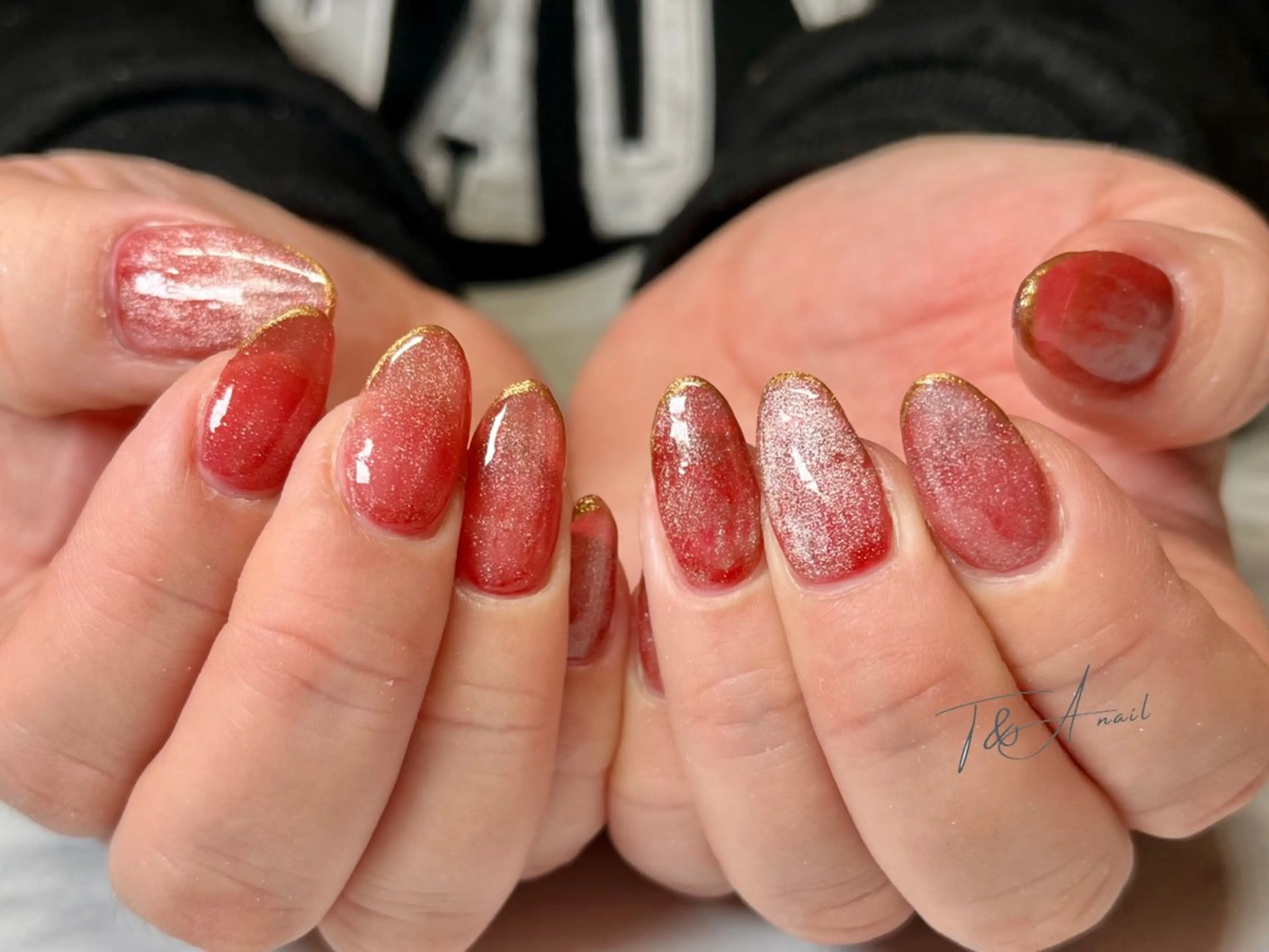 ネイル クリアネイル 長さ出し フレンチネイル ジェルネイル マグネットネイル ハンドネイル T&A nailのネイルデザイン