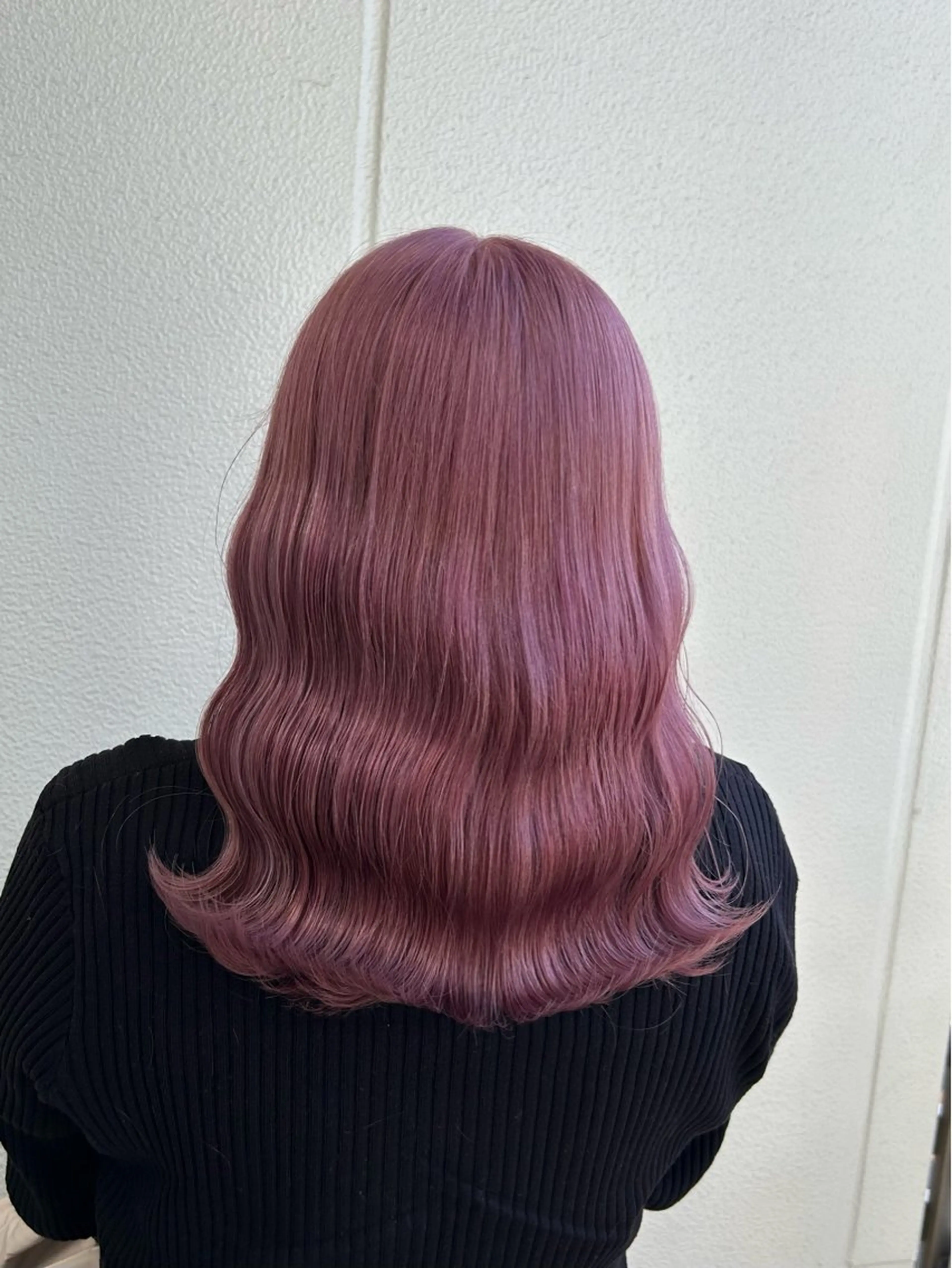 ミディアム カラー ヘアアレンジ ピンクカラー ローズカラー 《暖色/韓国レイヤー 》🇰🇷桑原ユキネのヘアスタイル