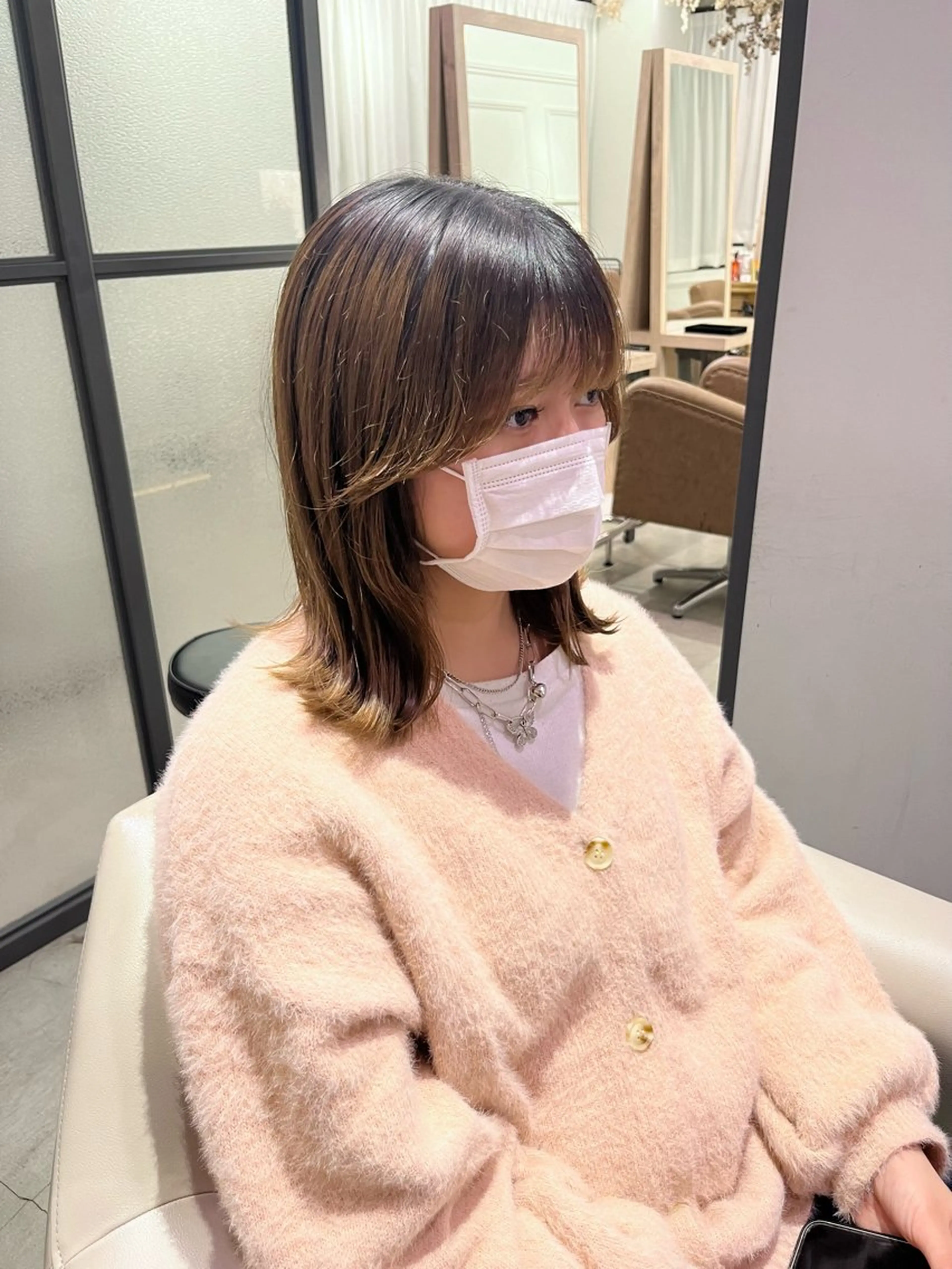 ミディアム ボブ 顔周りカット 外ハネヘア 似合わせカット🌈 菊地大河のヘアスタイル
