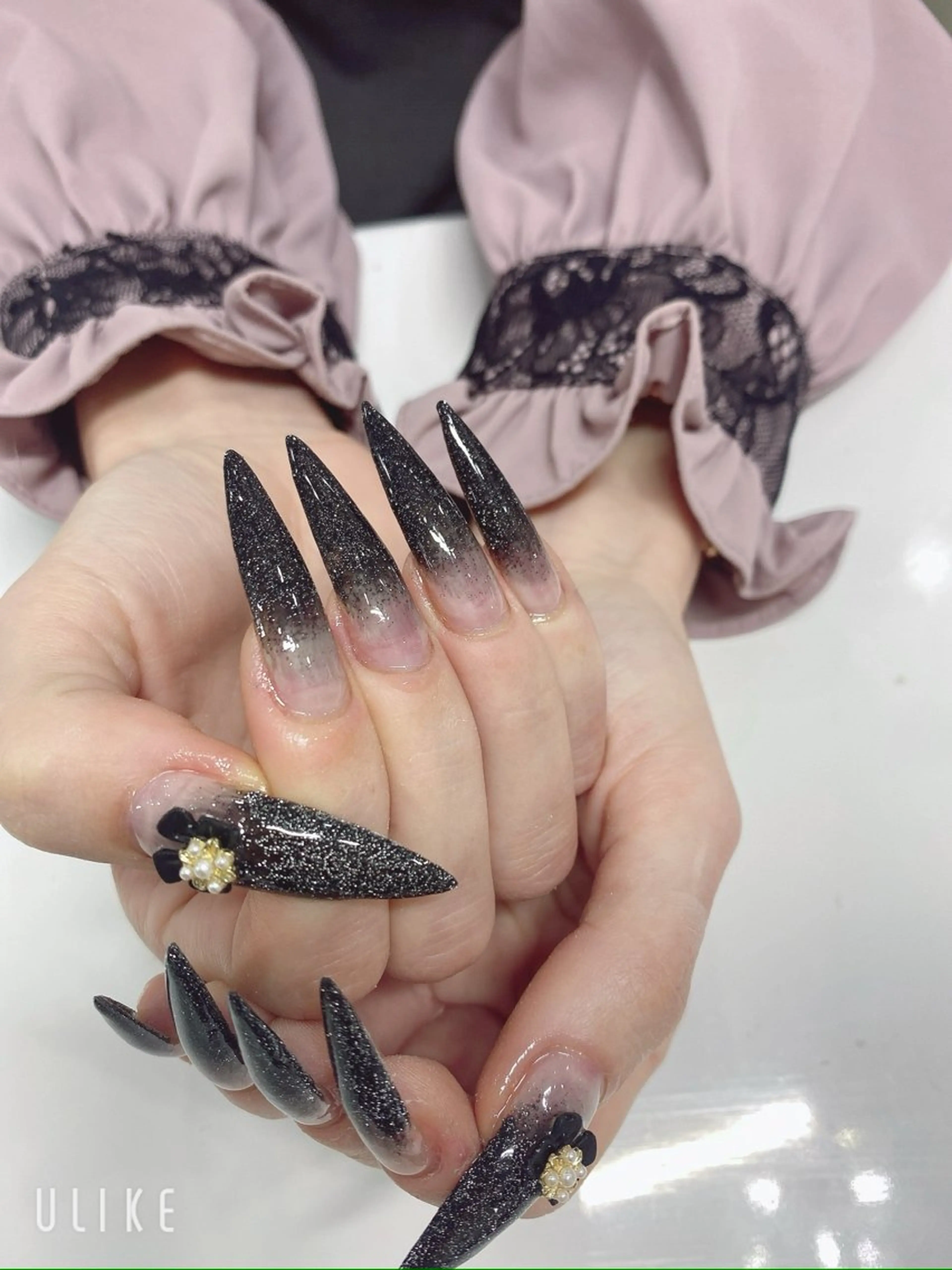 チップ長さ出し、ワンカラー、ラメグラの写真