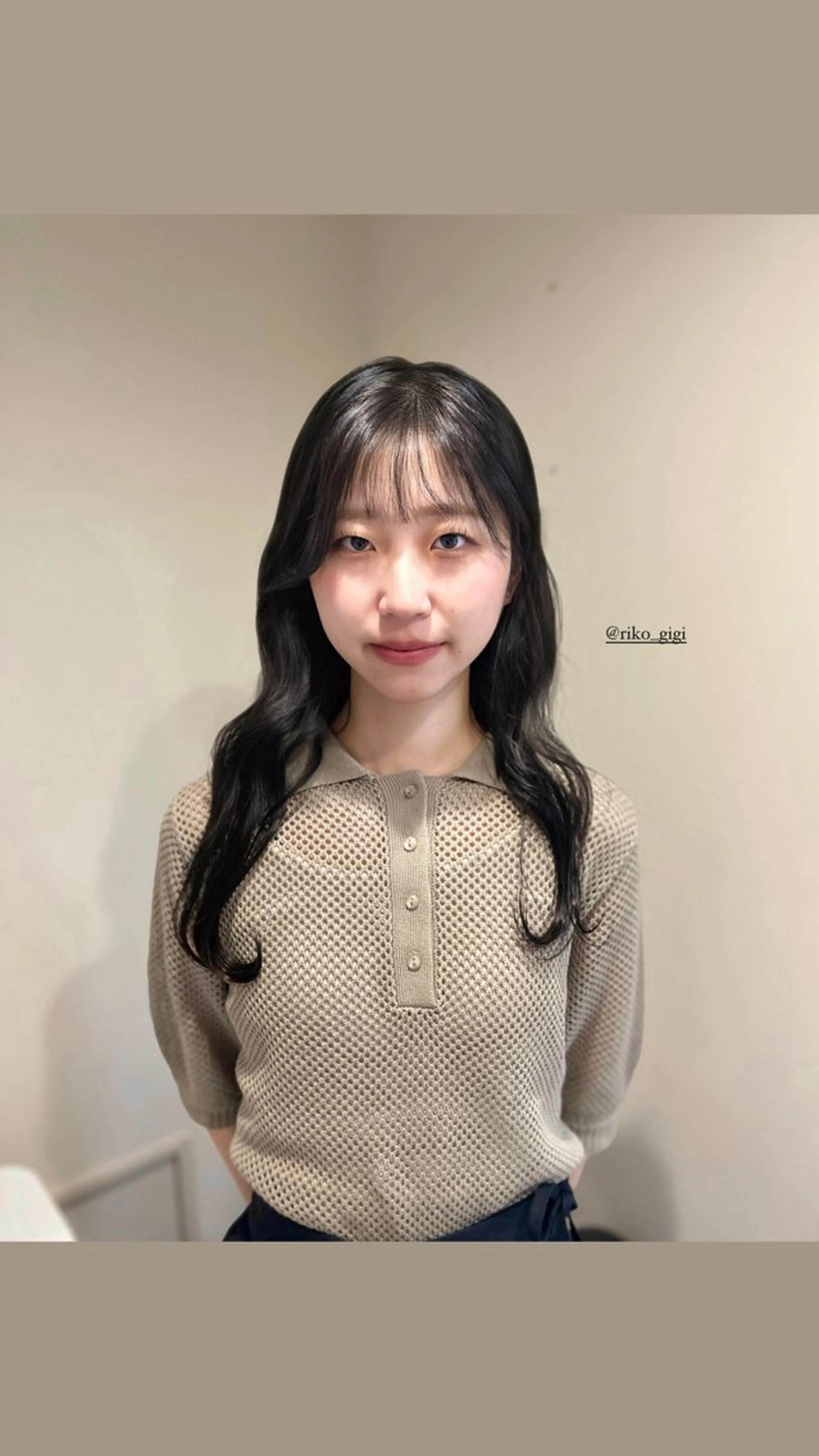 ロング カラー Gigi 代々木所属・りこ 🐈‍⬛韓国艶カラーのヘアスタイル